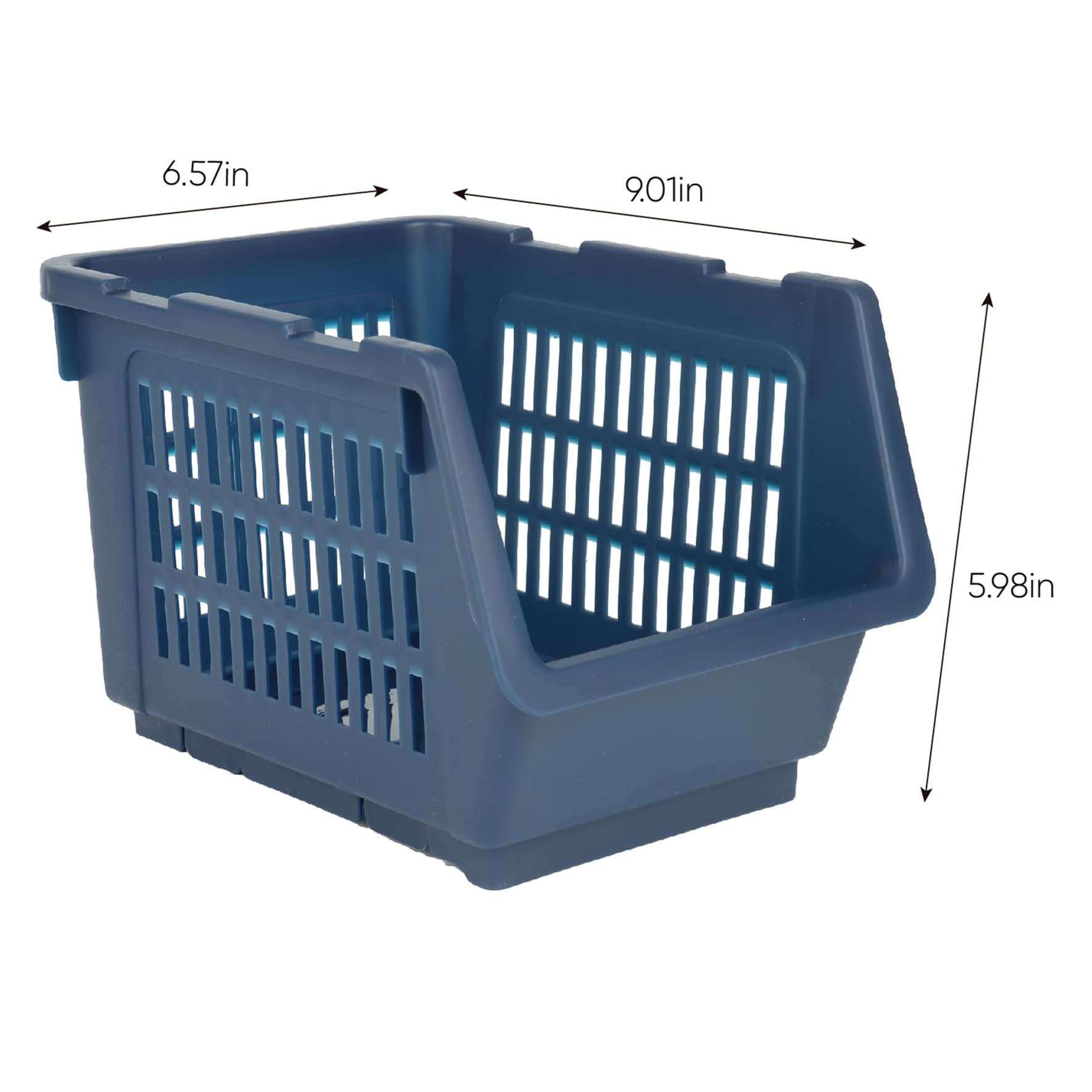 2-Pack Navy Blue Stackable Storage Basket, Extra Small