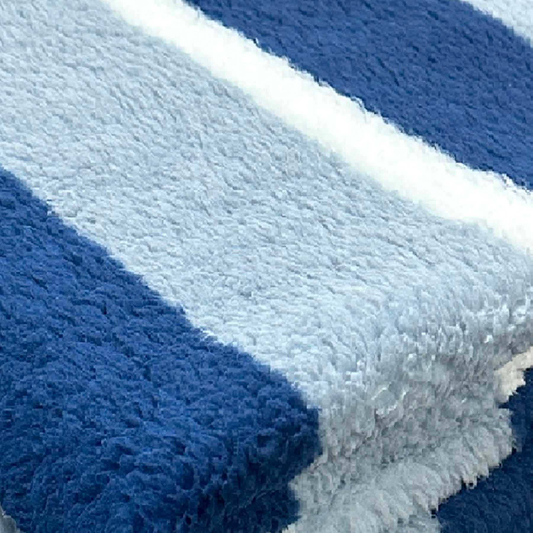 Blue Striped Sherpa Throw Blanket, 50x60