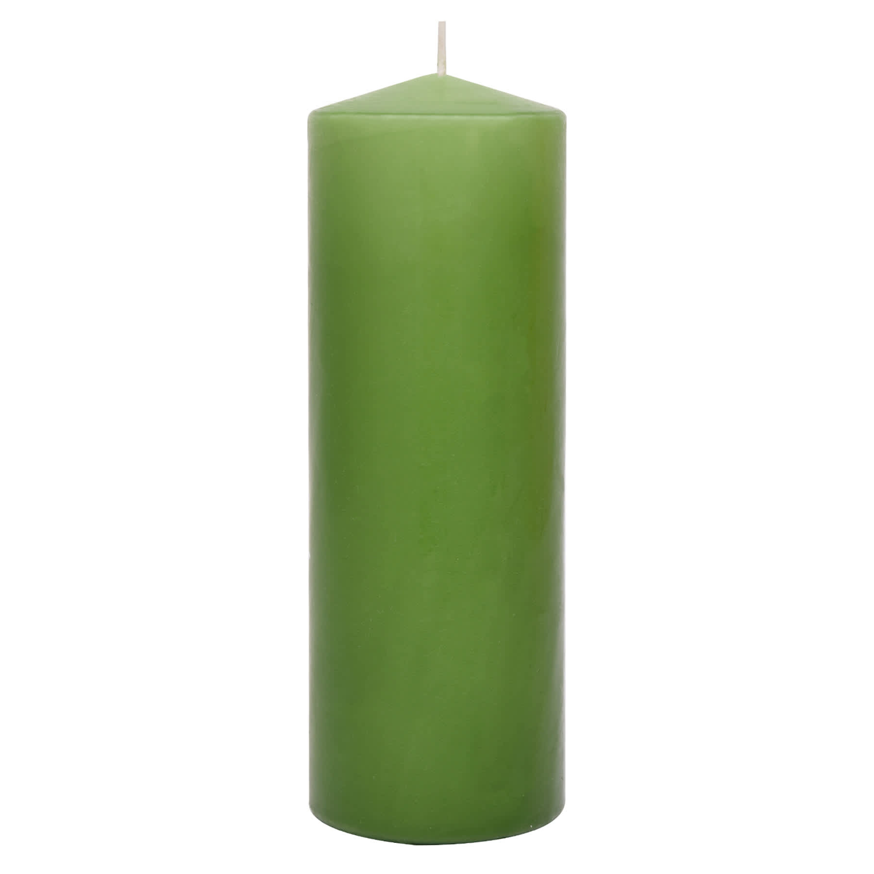 Green Unscented Overdip Pillar Candle, 3x8