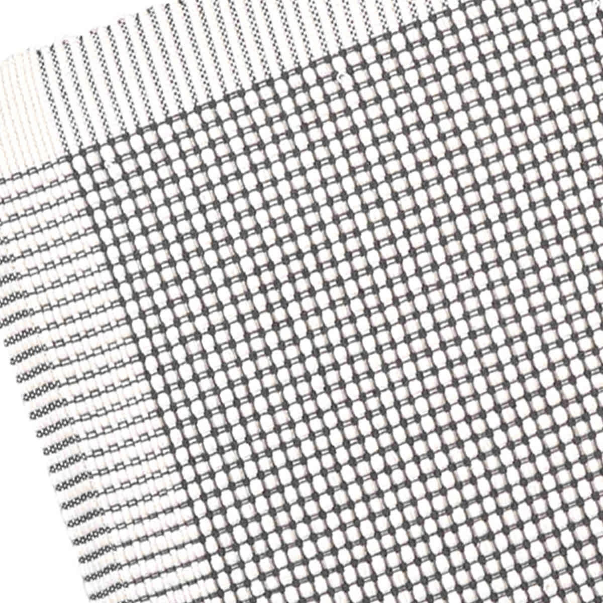 Set of 4 Grey & White with White Border Woven Placemats, 13x19