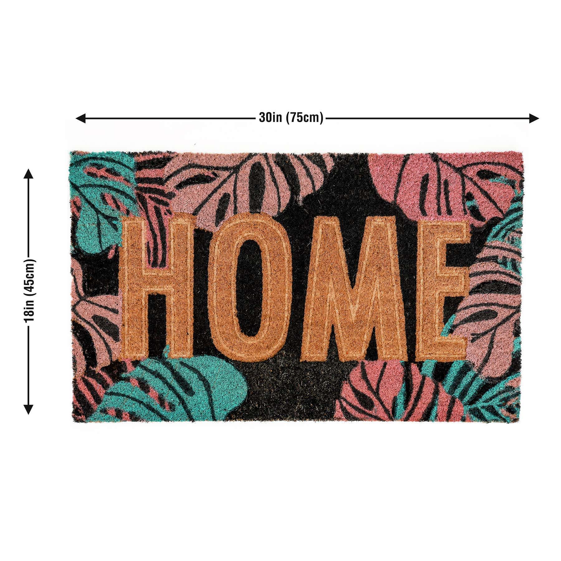Home Tropical Leaf Coir Mat, 18x30