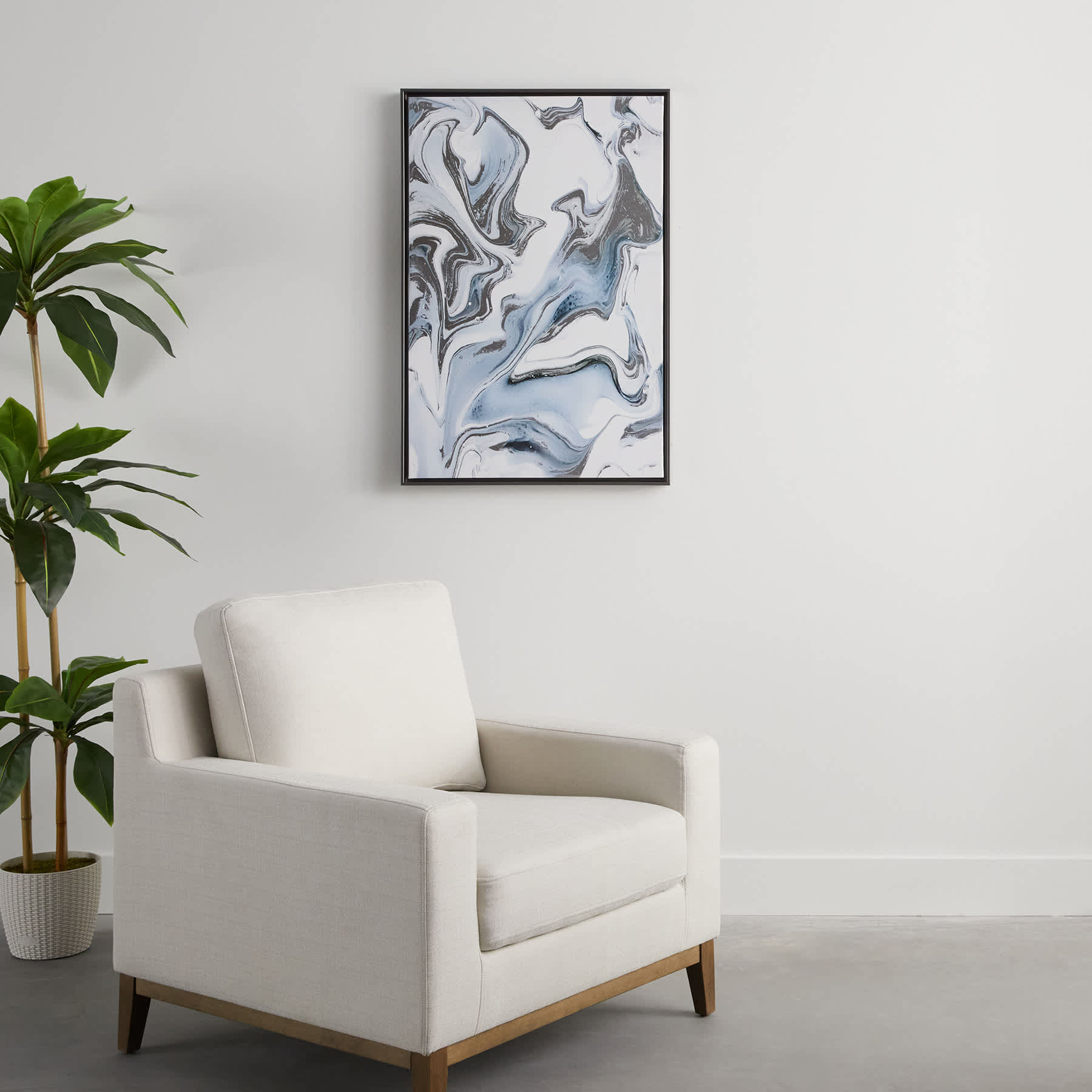 Fluidity Framed Embellished Canvas Wall Art, 25x37