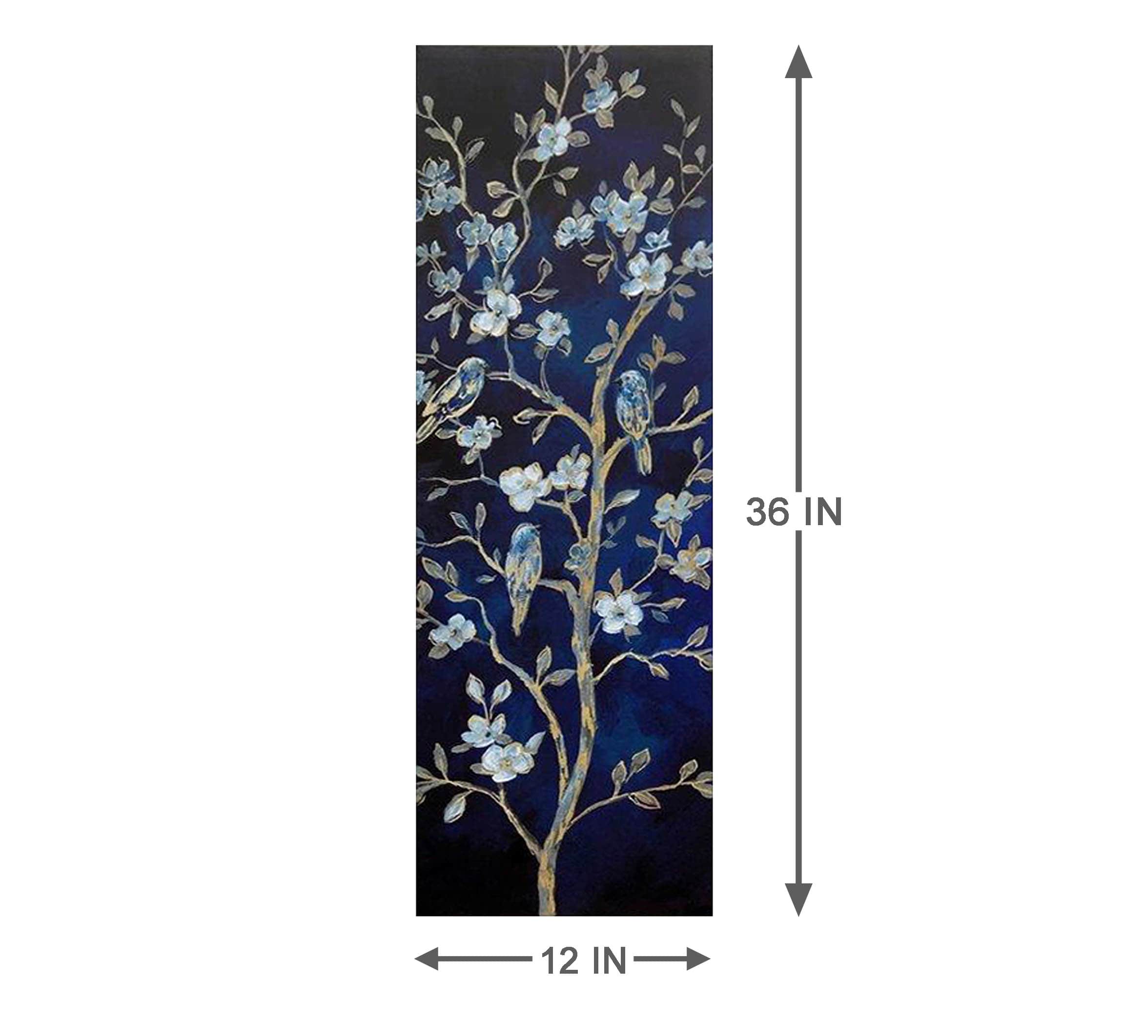 Indigo Spring Canvas Wall Art, 12x36