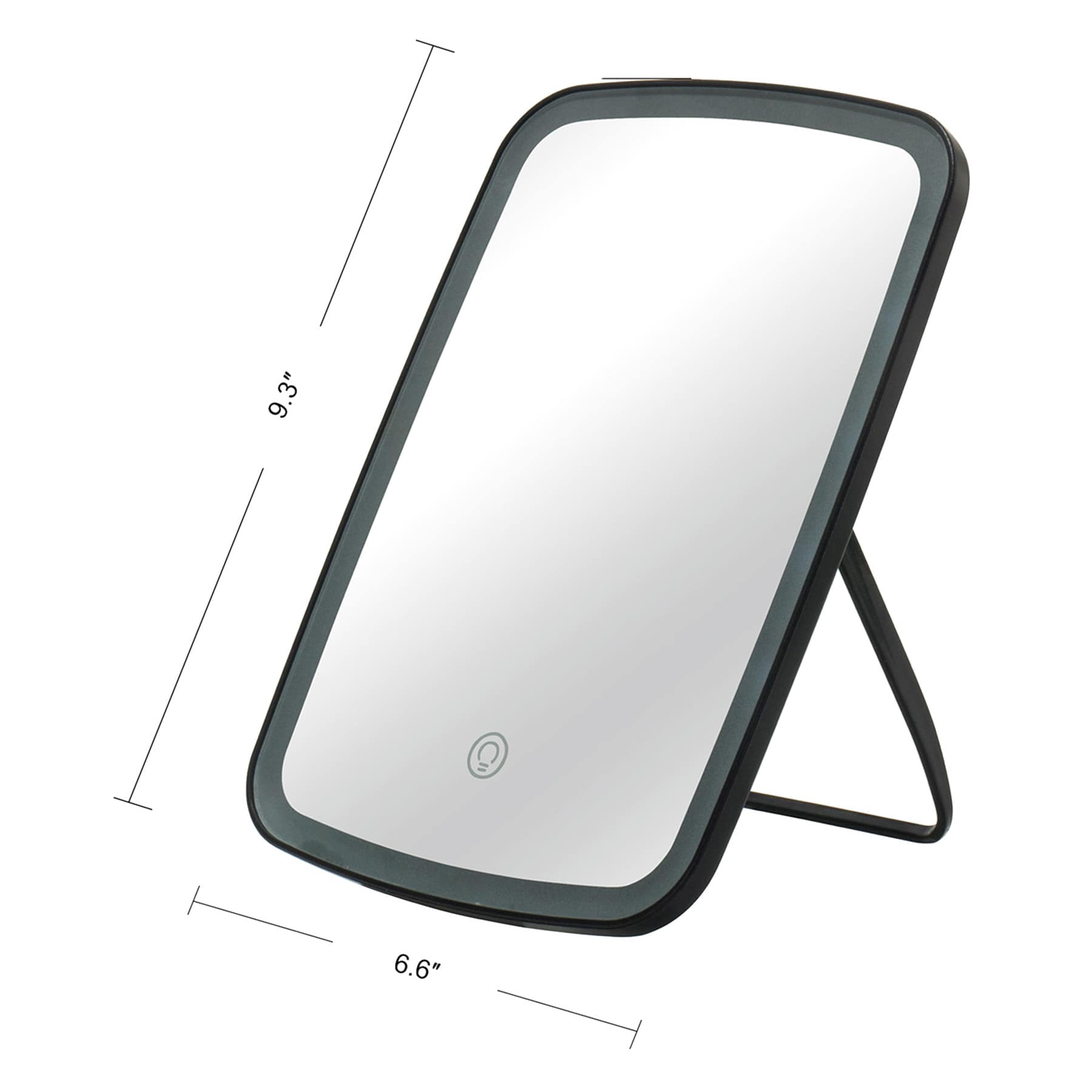Black Table Mirror with 3 LED Light Options