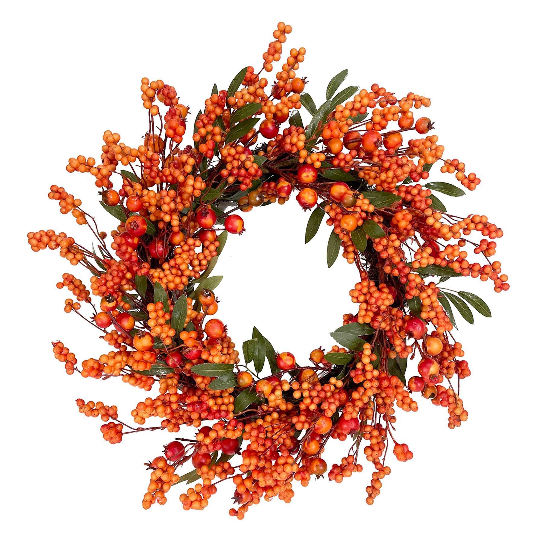 Orange Berries Wreath, 22"