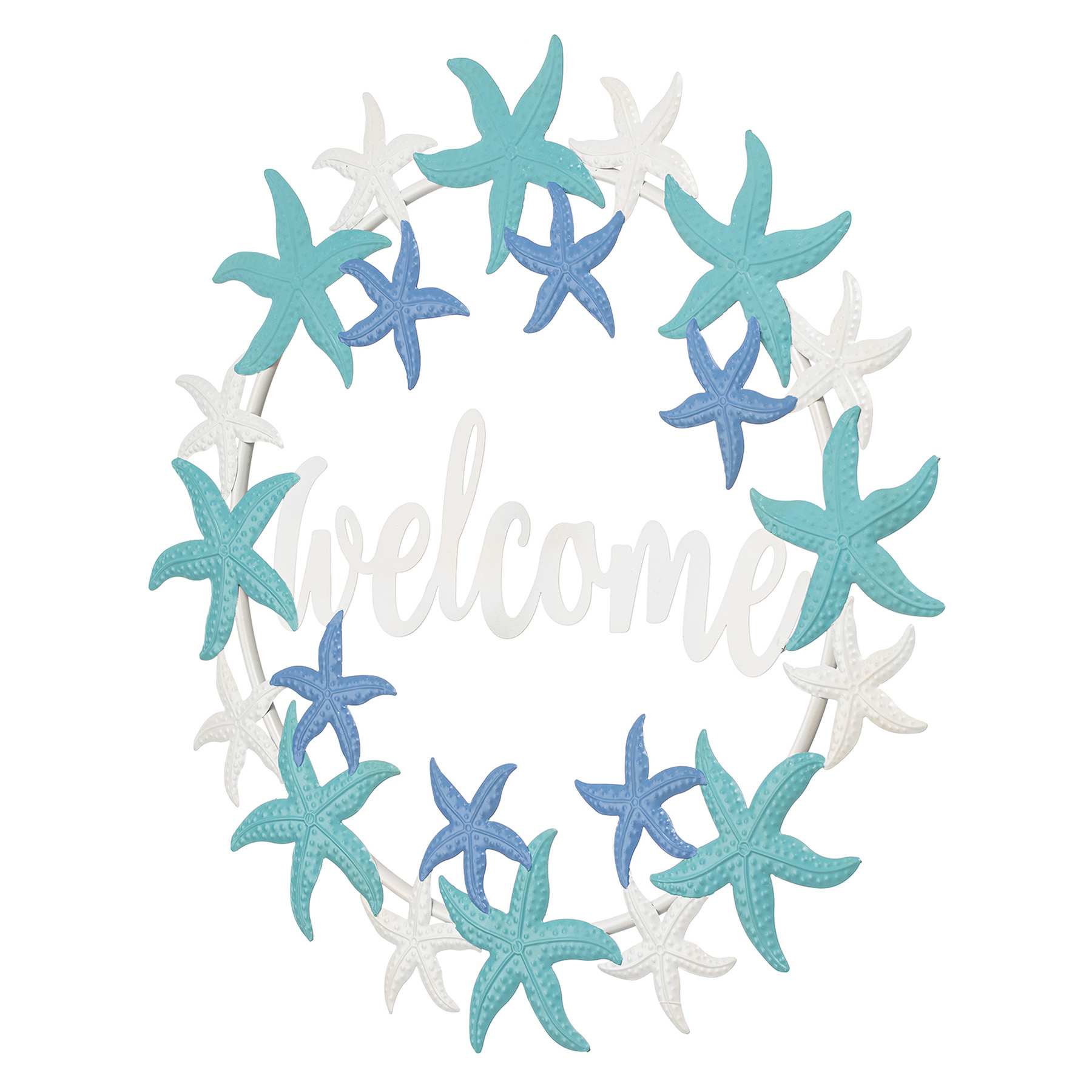 Starfish Welcome Metal Outdoor Wall Sign, 24"