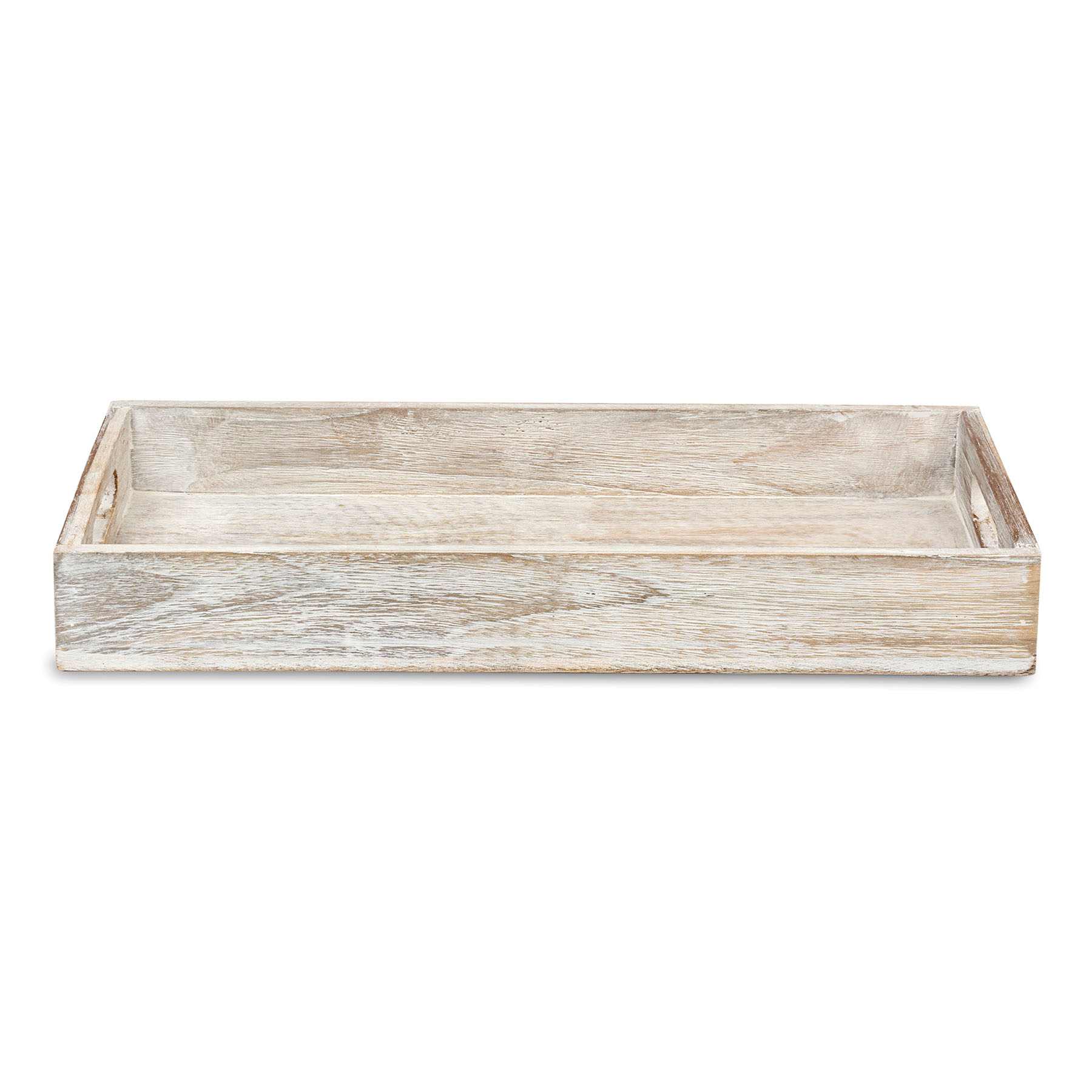 Tracey Boyd White Rustic Wooden Tray, Small