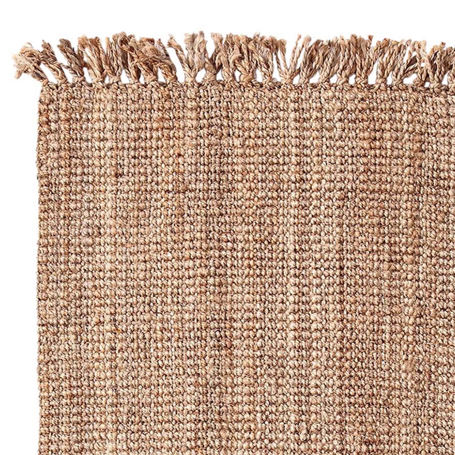 Natural Jute Boucle Fringe Accent Rug, 20x34