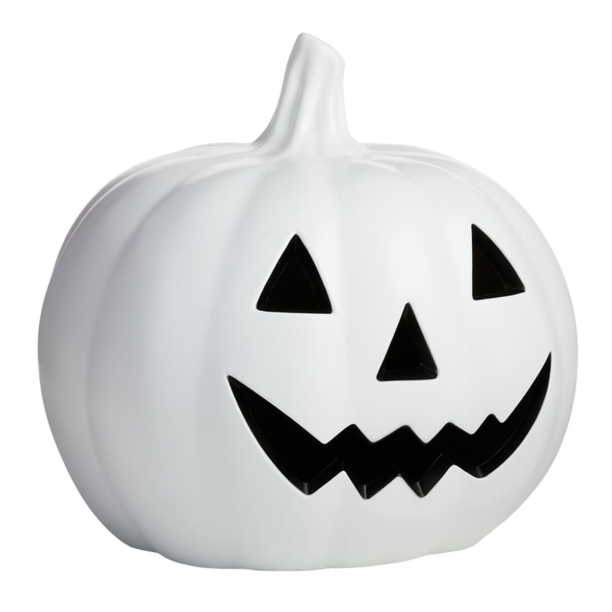 Halloween White Blow Mold Pumpkin, 16"