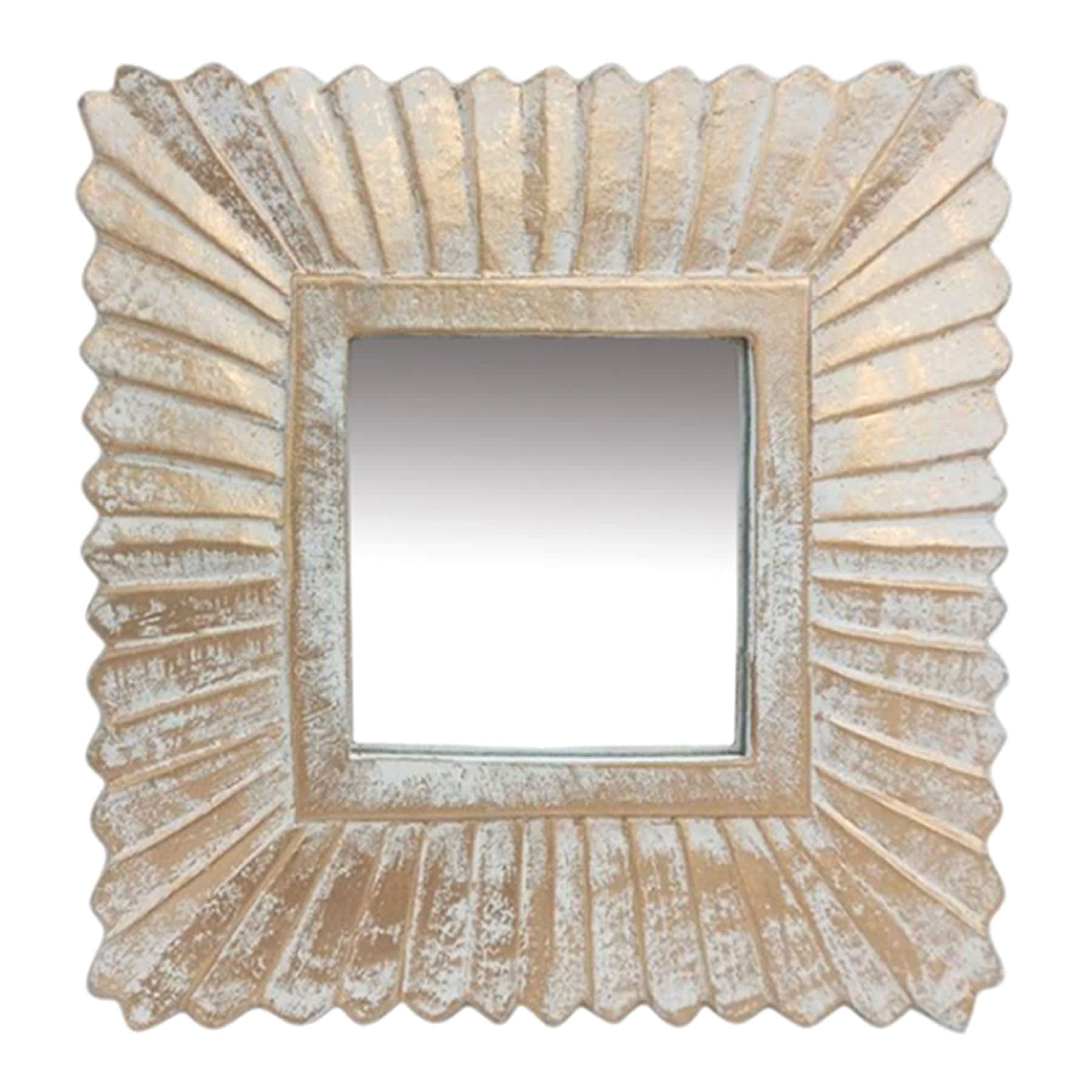 3-Piece White Gold Wall Mirror Set, 8"