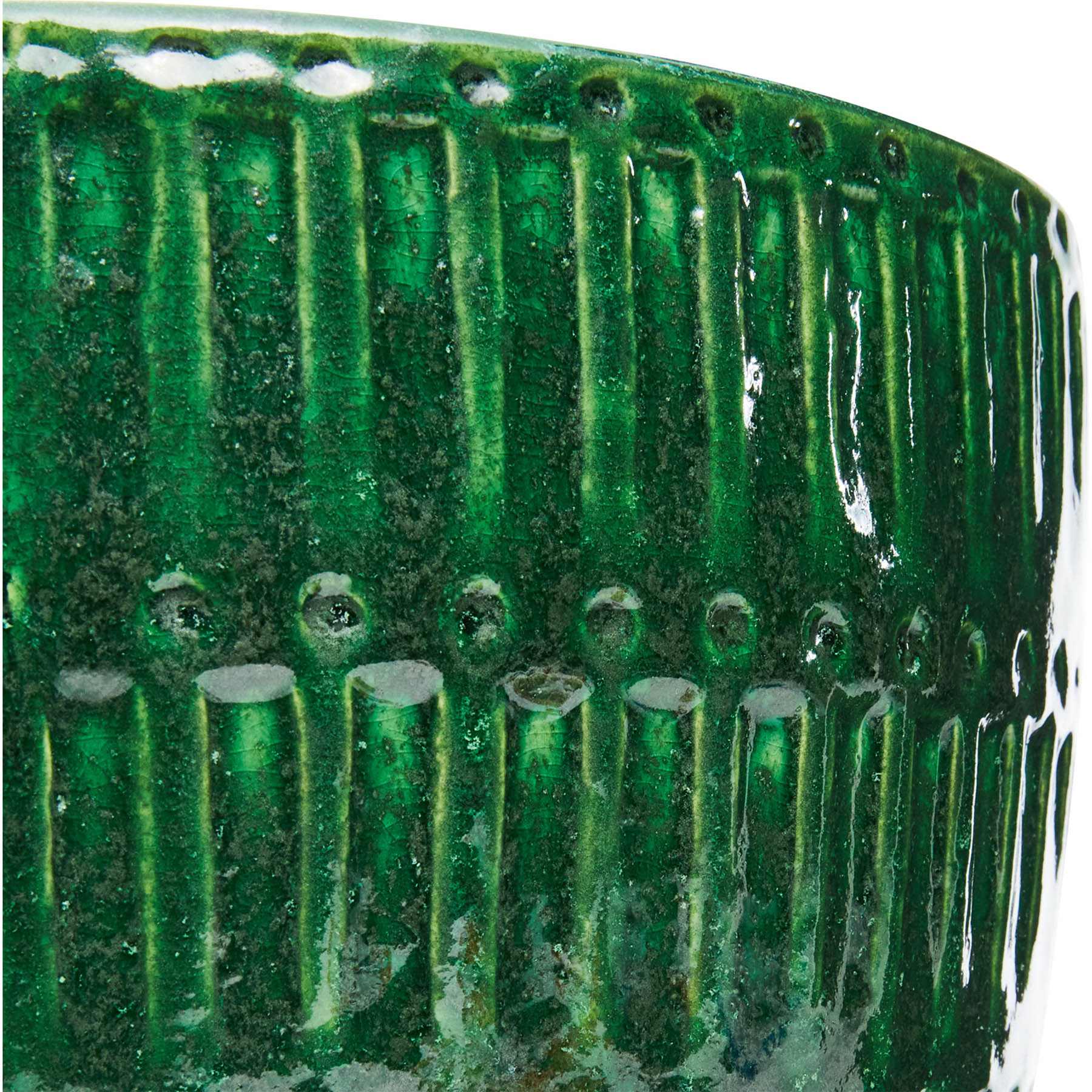 Found & Fable Indoor Green Glazed Ceramic Nico Pot, 11.4"