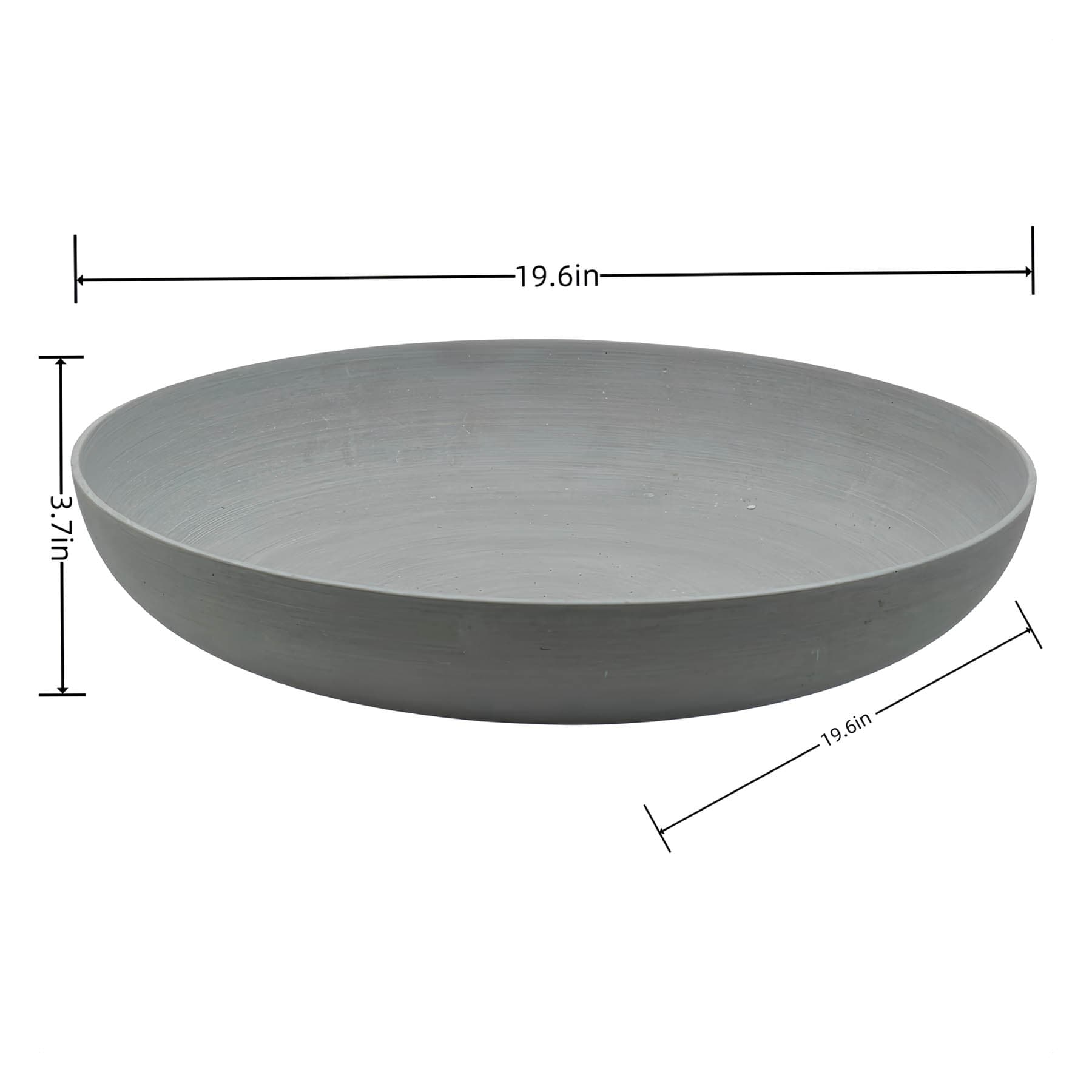 Grey Polystone Round Bowl, 20"