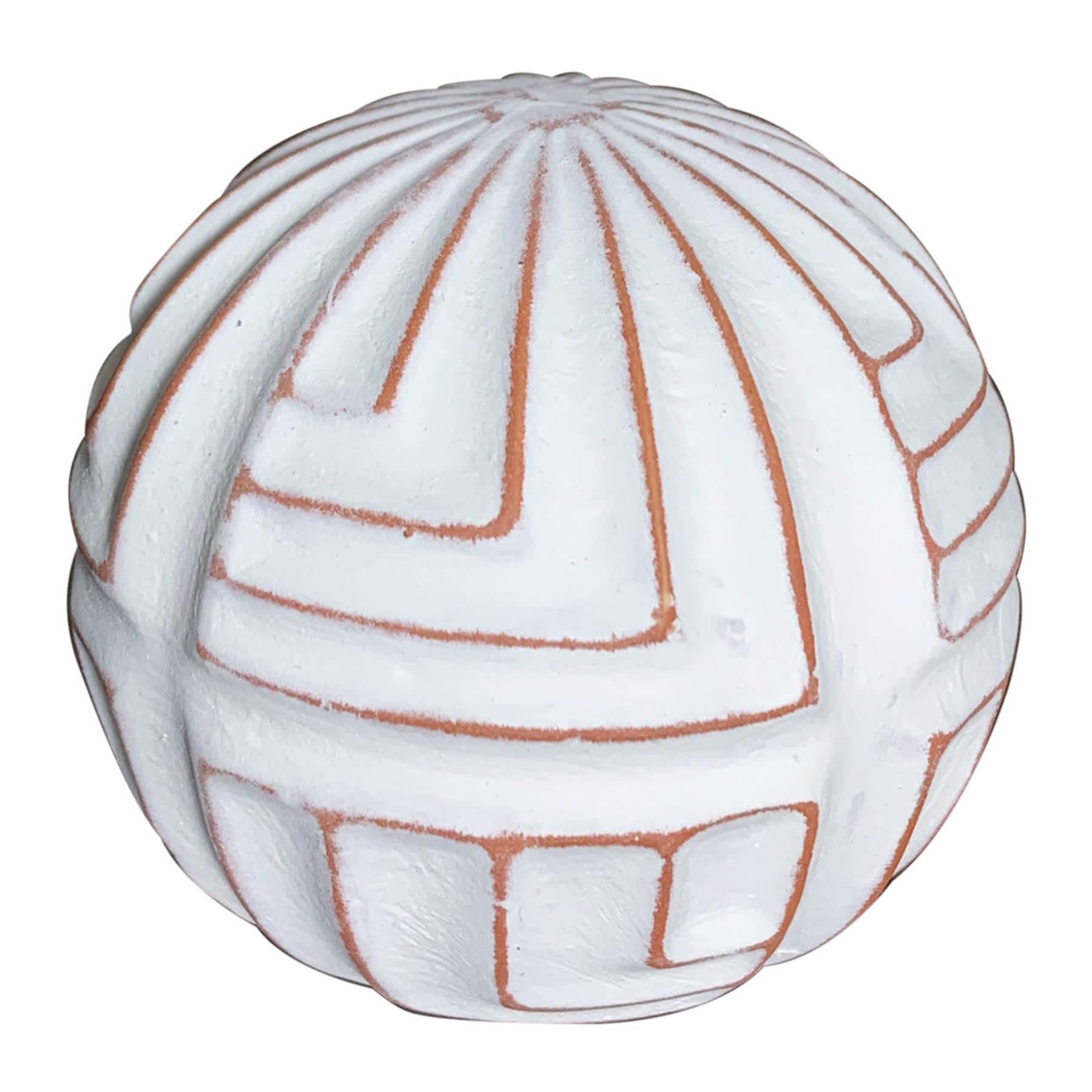 Tracey Boyd White Tribal Ceramic Orb, 4"