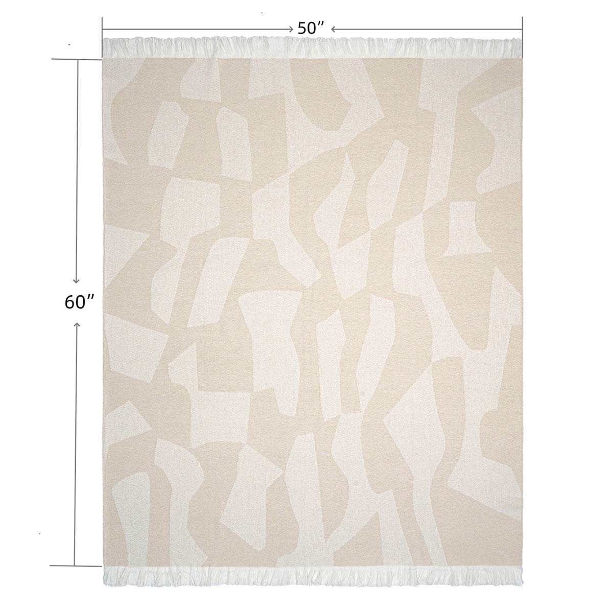 Crosby St. Neutral Modern Geo Woven Throw Blanket, 50x60