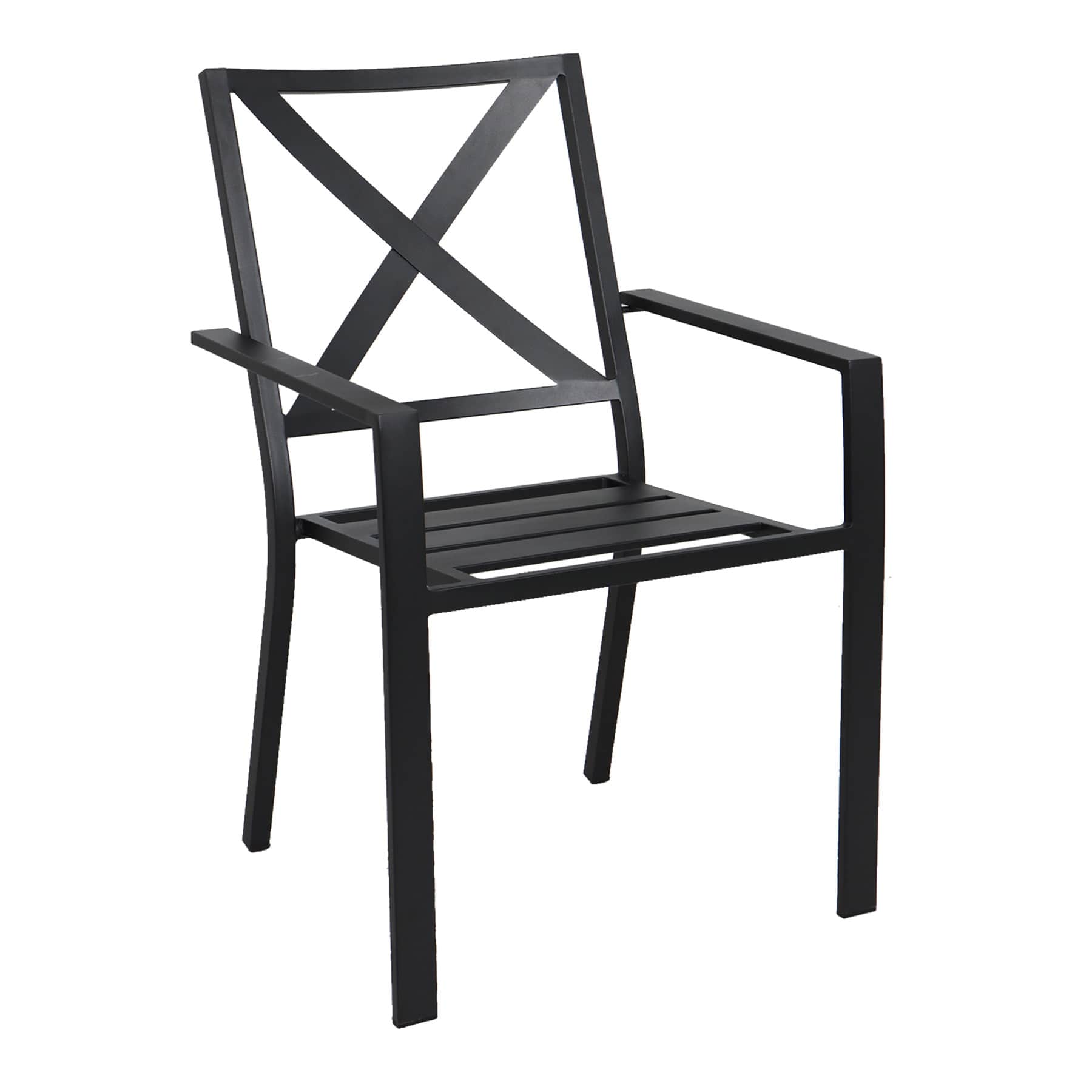 Crosby St. Grammercy X Back Dining Chair, Black