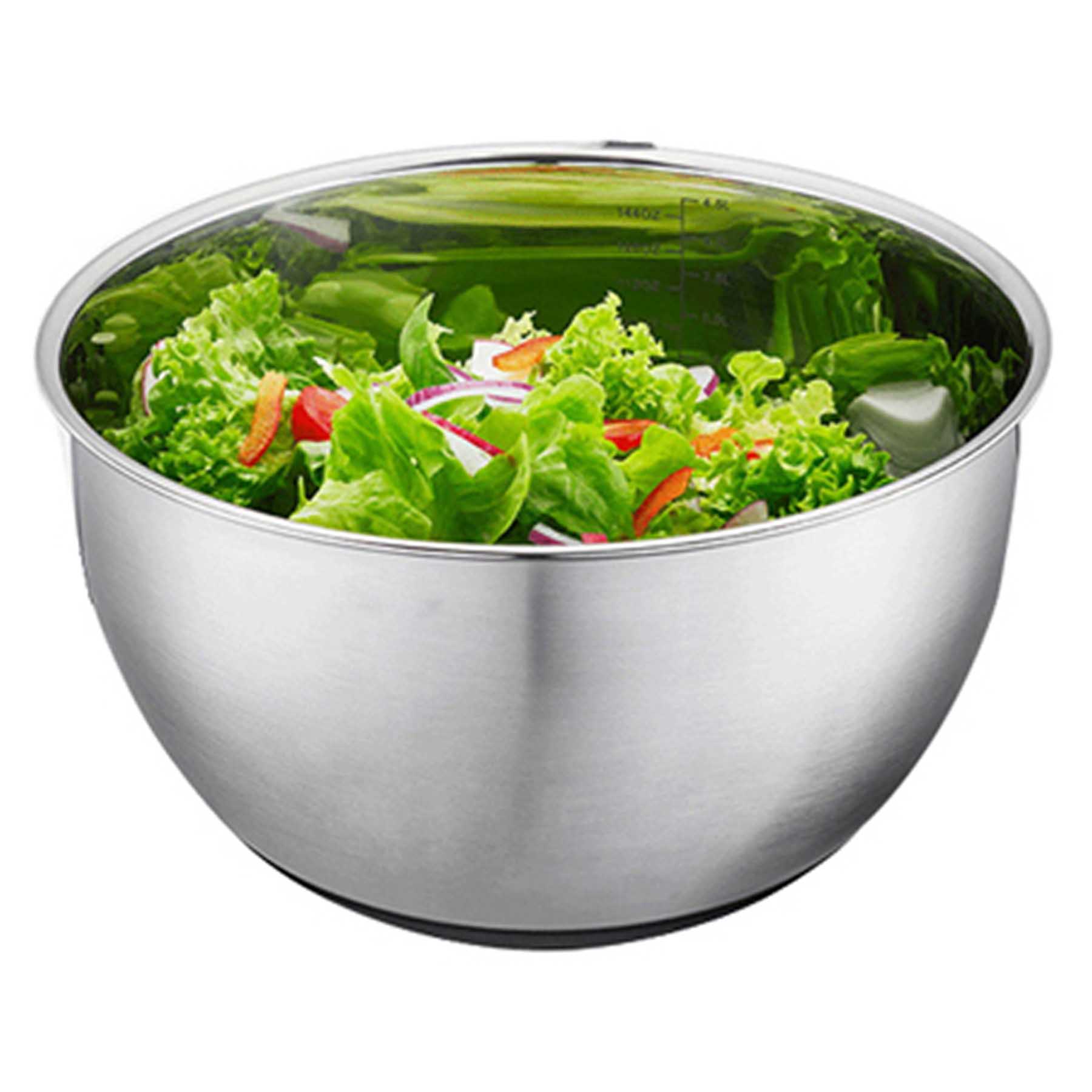Stainless Steel Mixing Bowl with Non-Skid Base, 5qt