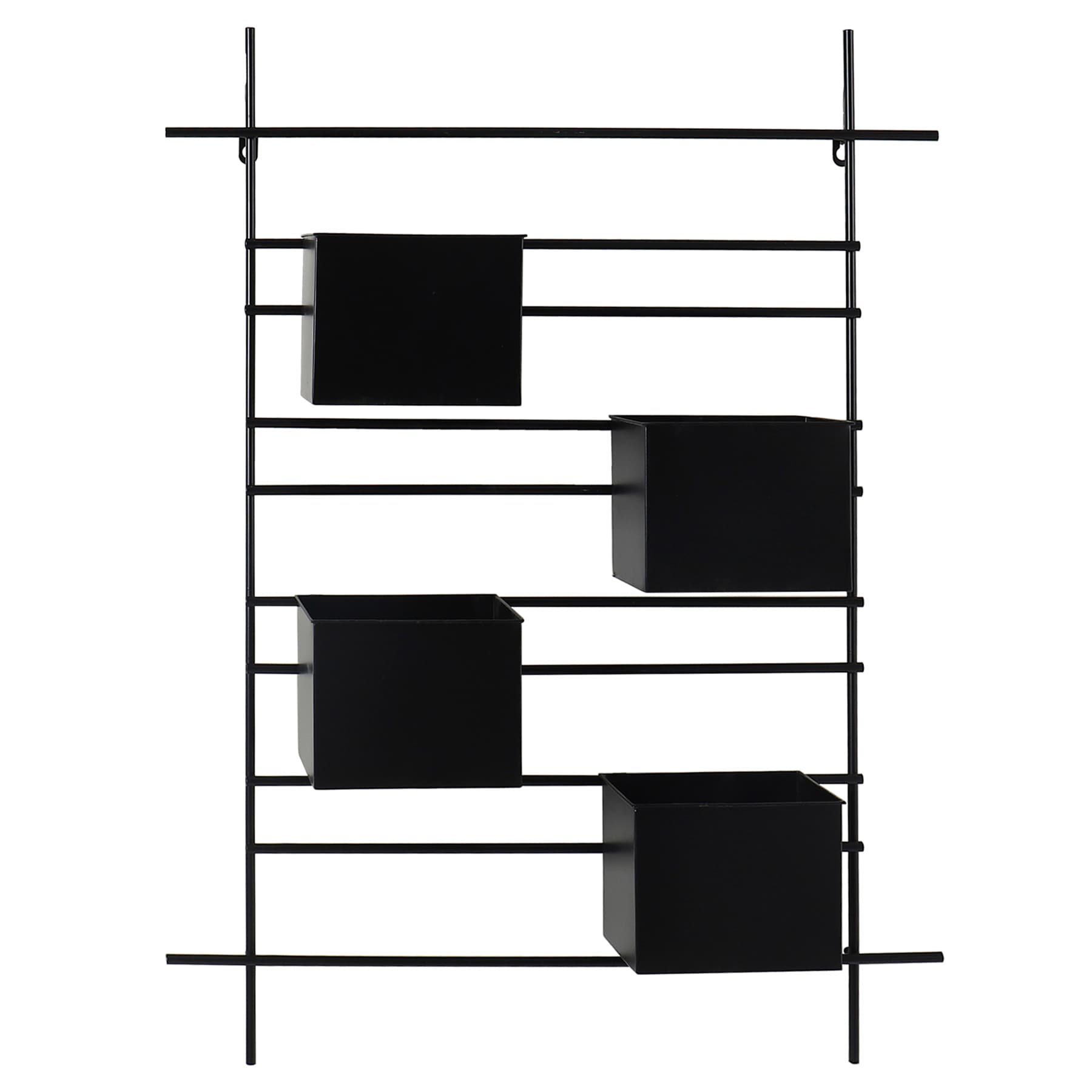 Black Metal Outdoor Wall Planter, 25x32