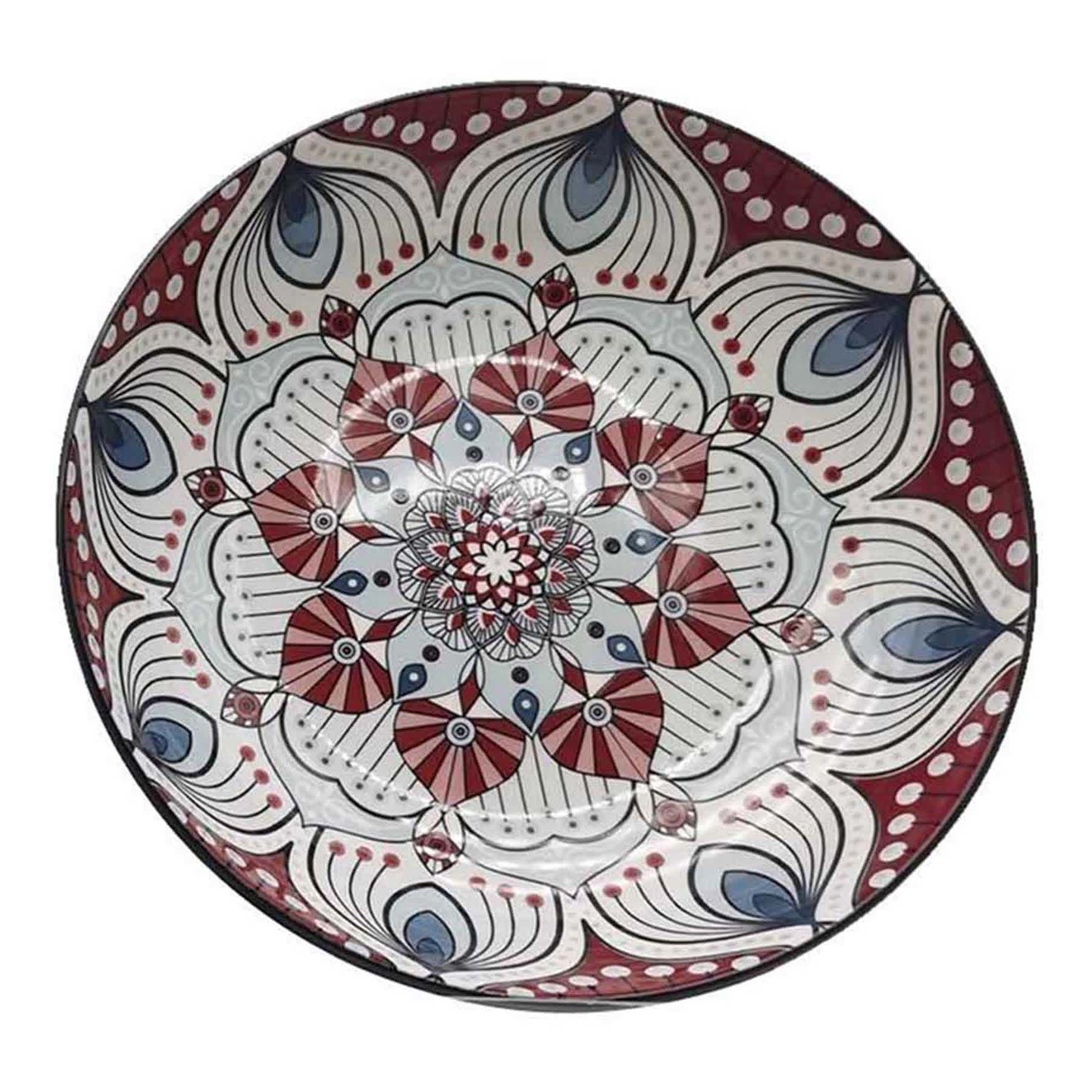 Found & Fable Blue Kaleidoscope Dinner Bowl, 8.2"