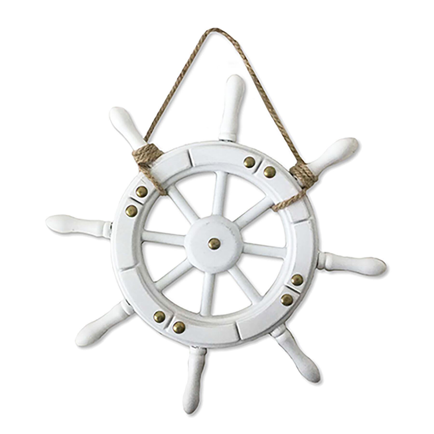 Nautical Wheel Wooden Wall Decor, 14"