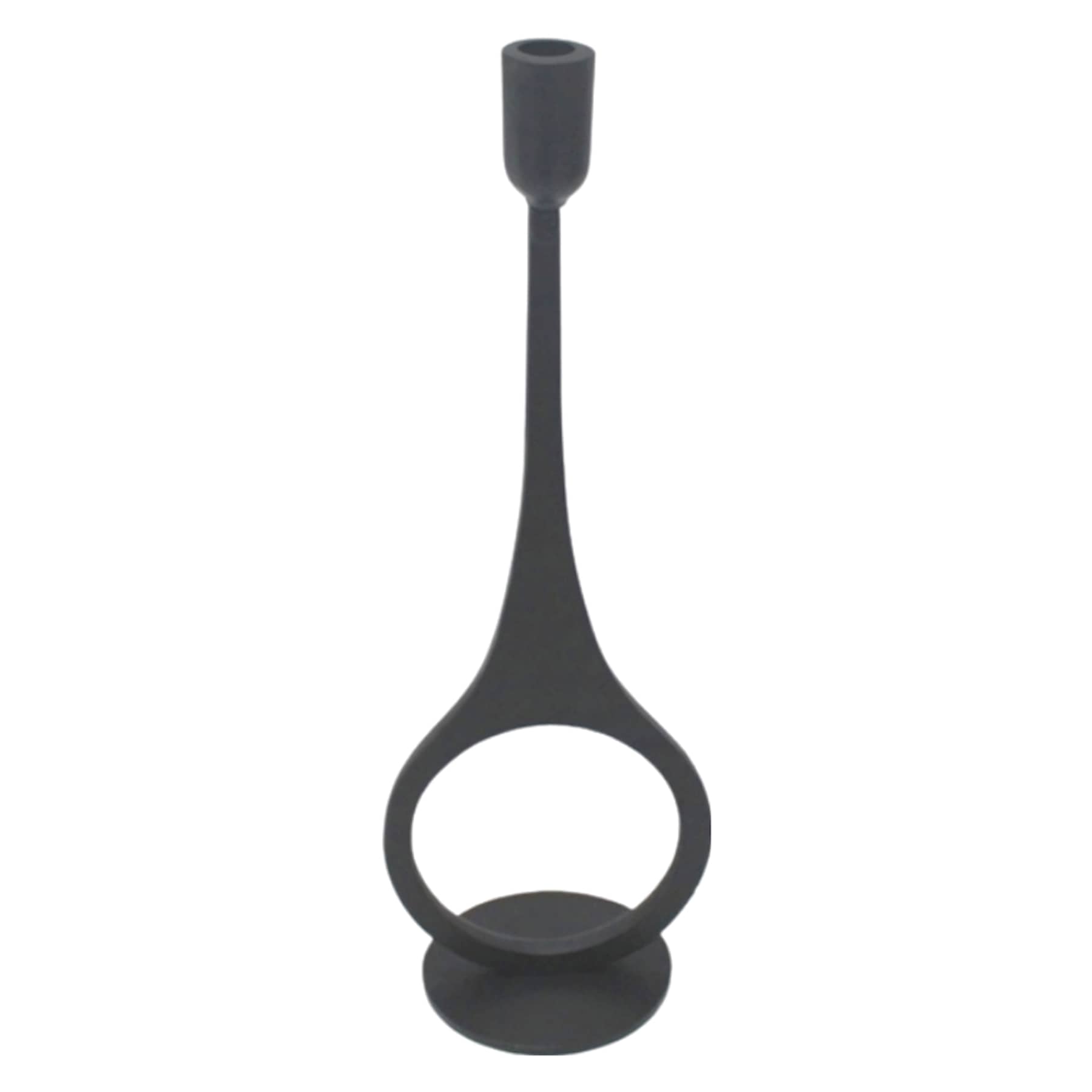 Crosby St. Black Modern Taper Candle Holder, 15.5"
