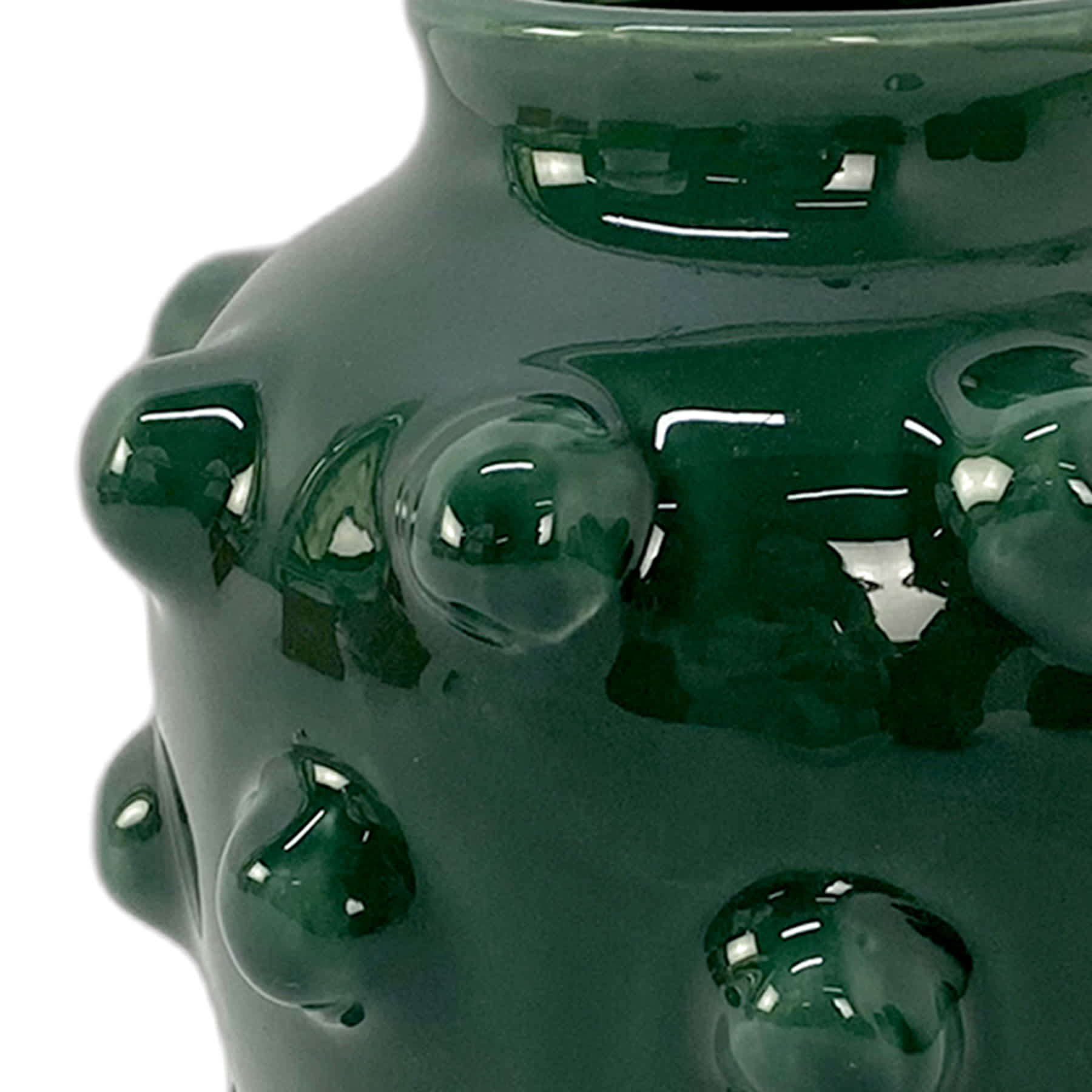 Found & Fable Green Bubble Ceramic Vase, 6.5"