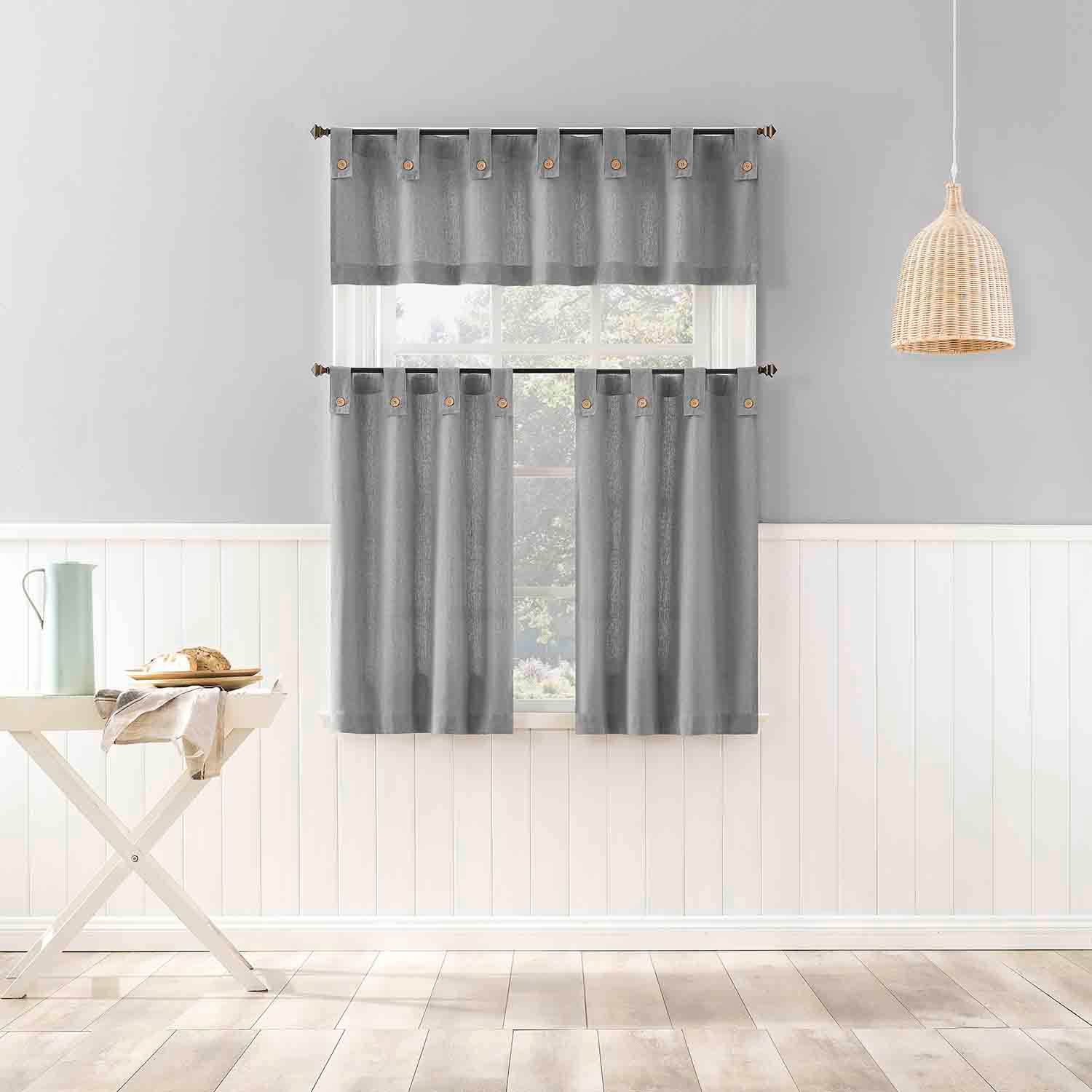 Mason Grey Small Single Curtain Valance, 54x14