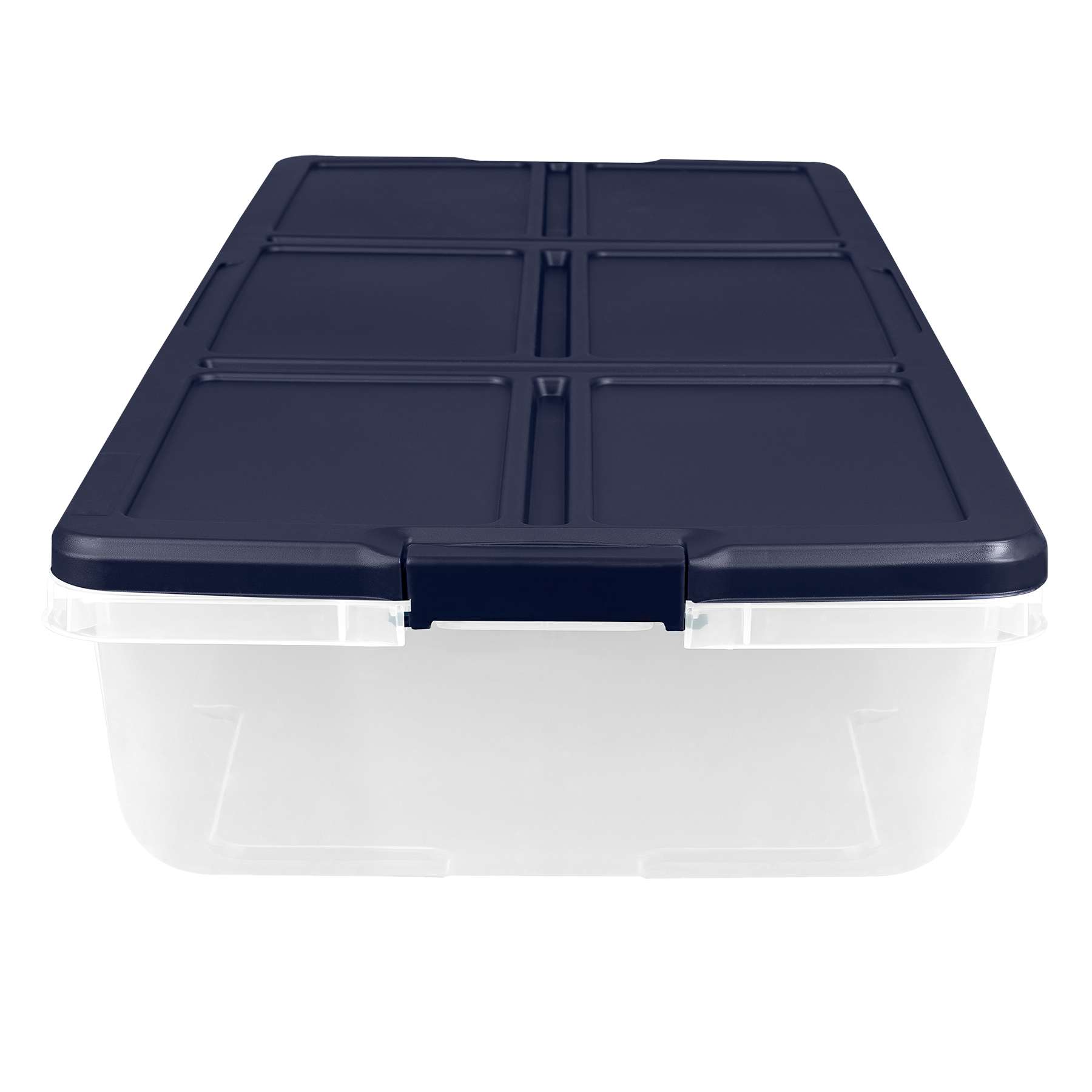 Hefty Clear & White Storage Bin with Lid, 52qt
