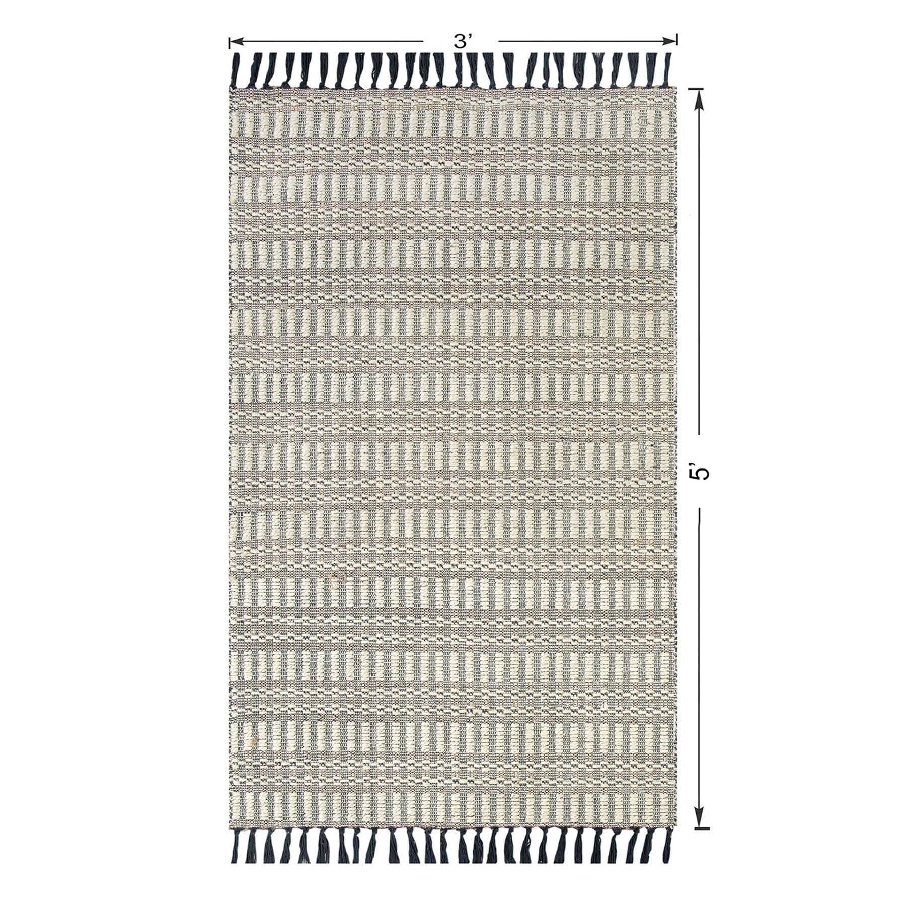 (B723) Crosby St. Lorre Neutral Flatweave Accent Rug, 3x5