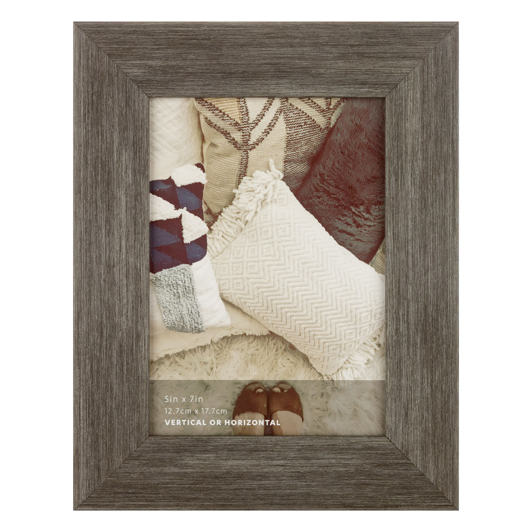 Distressed Grey Scoop Profile Tabletop Picture Frame, 5x7