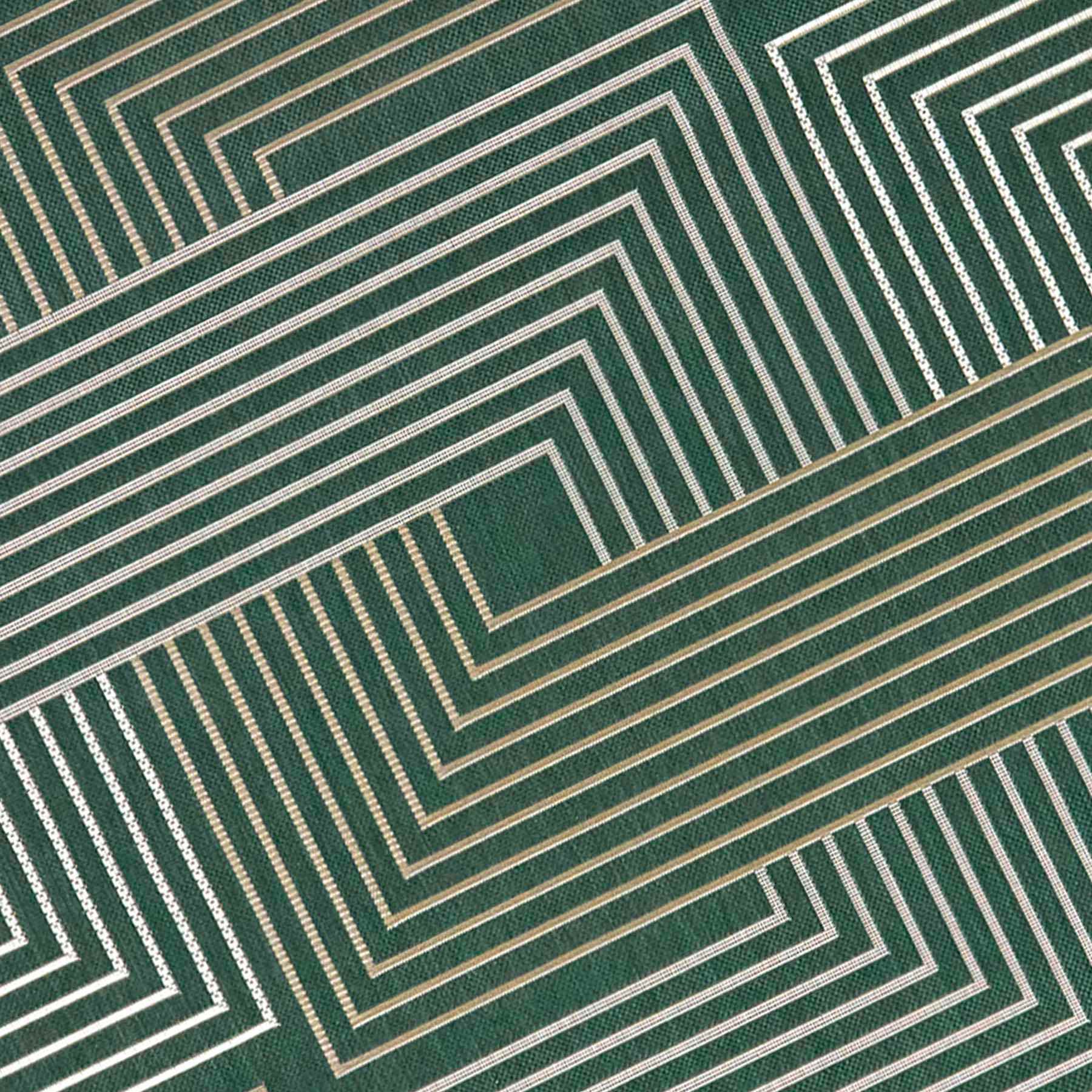(E492) Found & Fable Palma Green Lines Outdoor Area Rug, 8x10