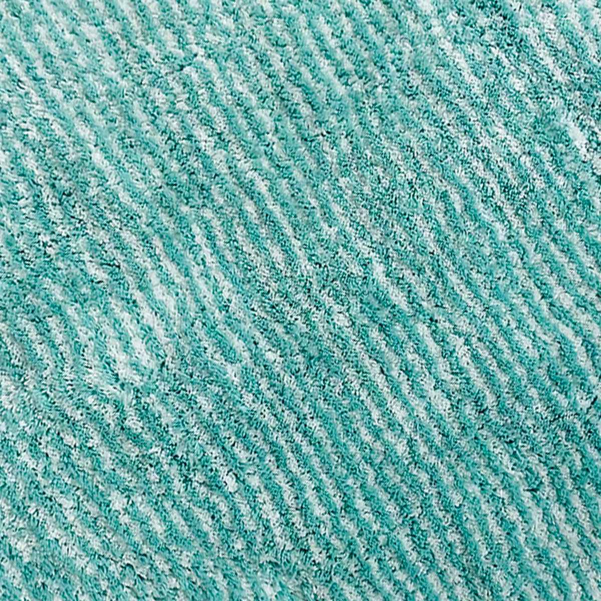 Essential Striped Turquoise Bath Rug, 17x24