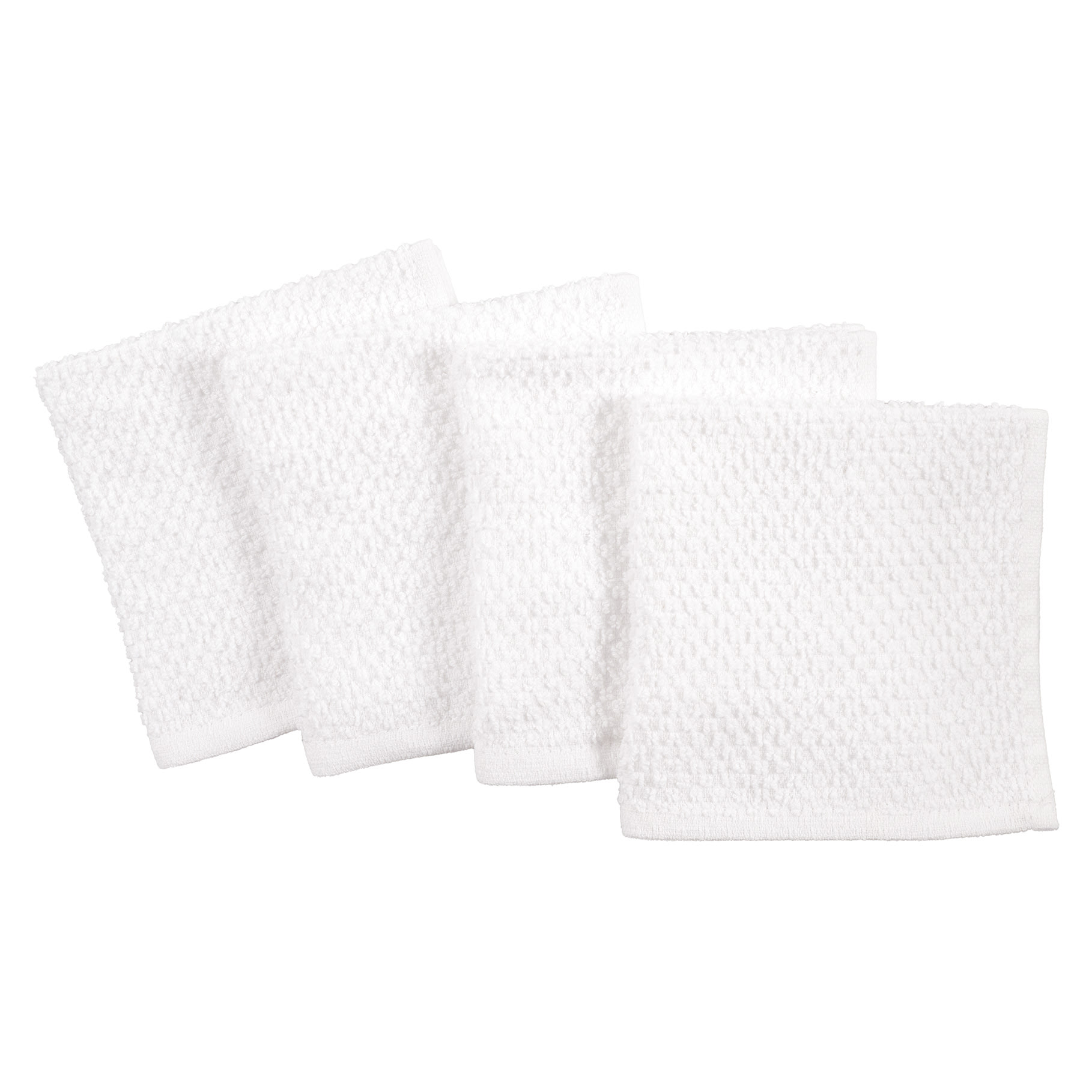 Set of 4 White Bar Mop Dish Cloths