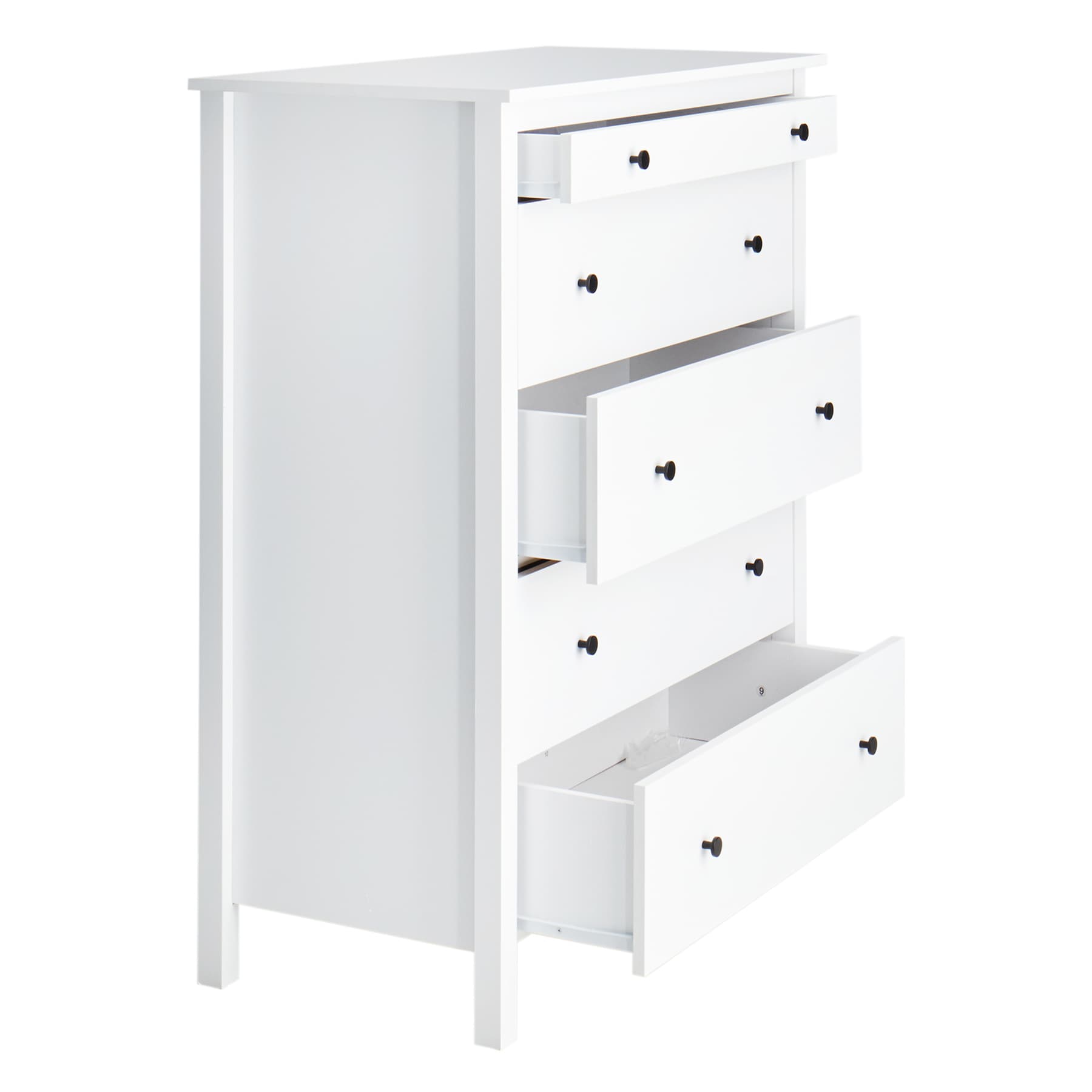 Taylor 5-Drawer Faux Wood Dresser, White