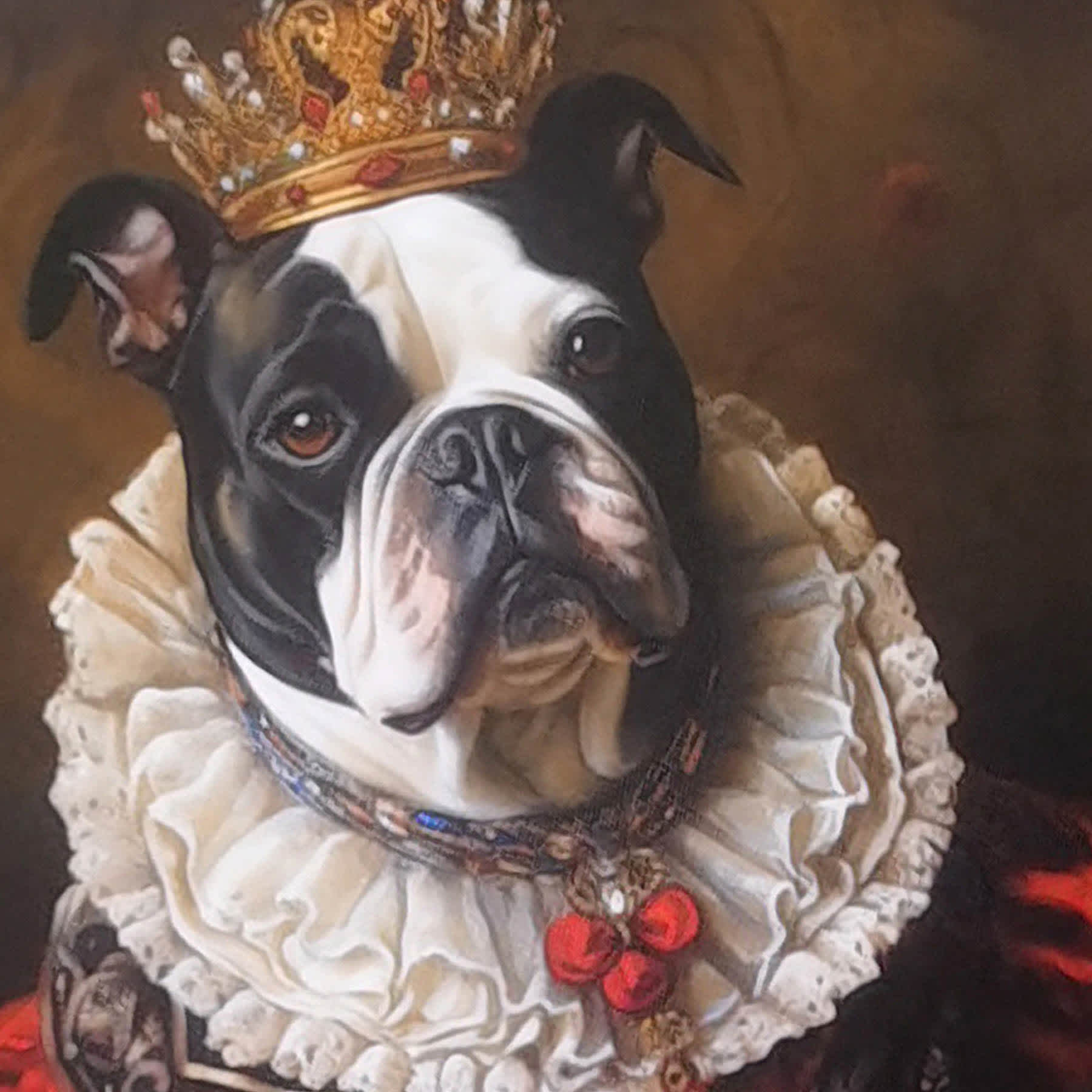 12X12 Victorian Bulldog Canvas Wall Art