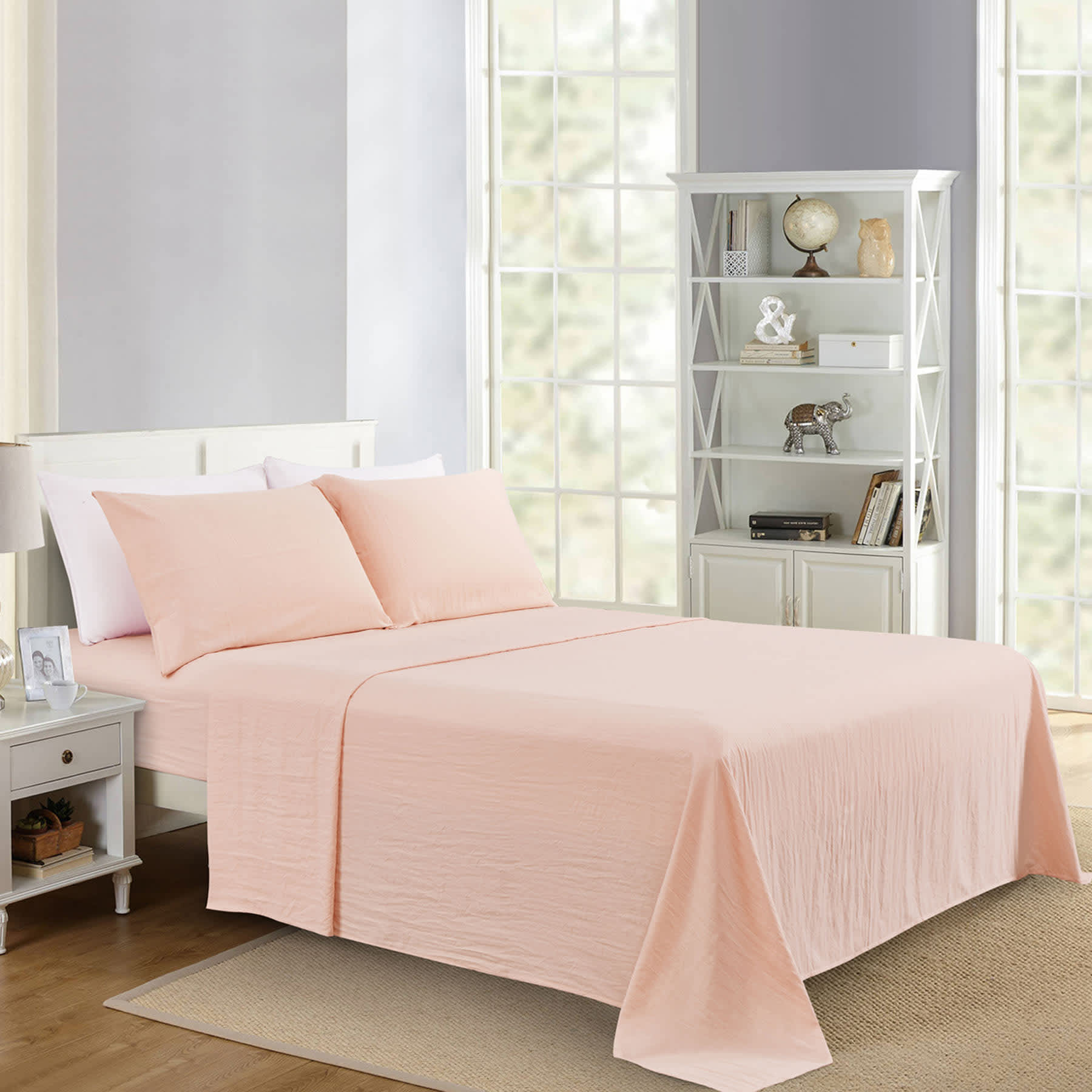 4-Piece Peachy Keen Super Soft Microfiber Sheet Set, Queen