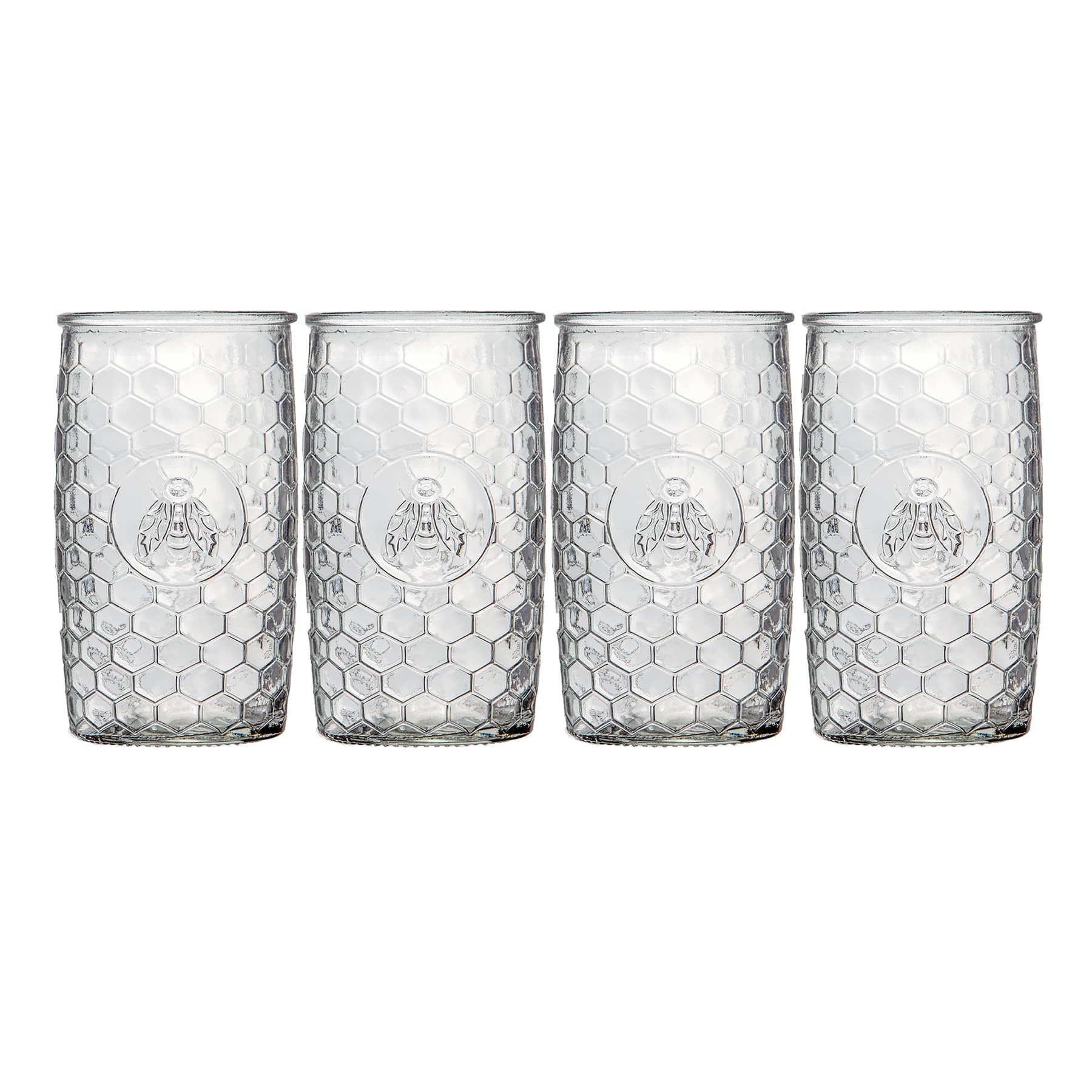 Set of 4 Honeycomb Highball Glasses