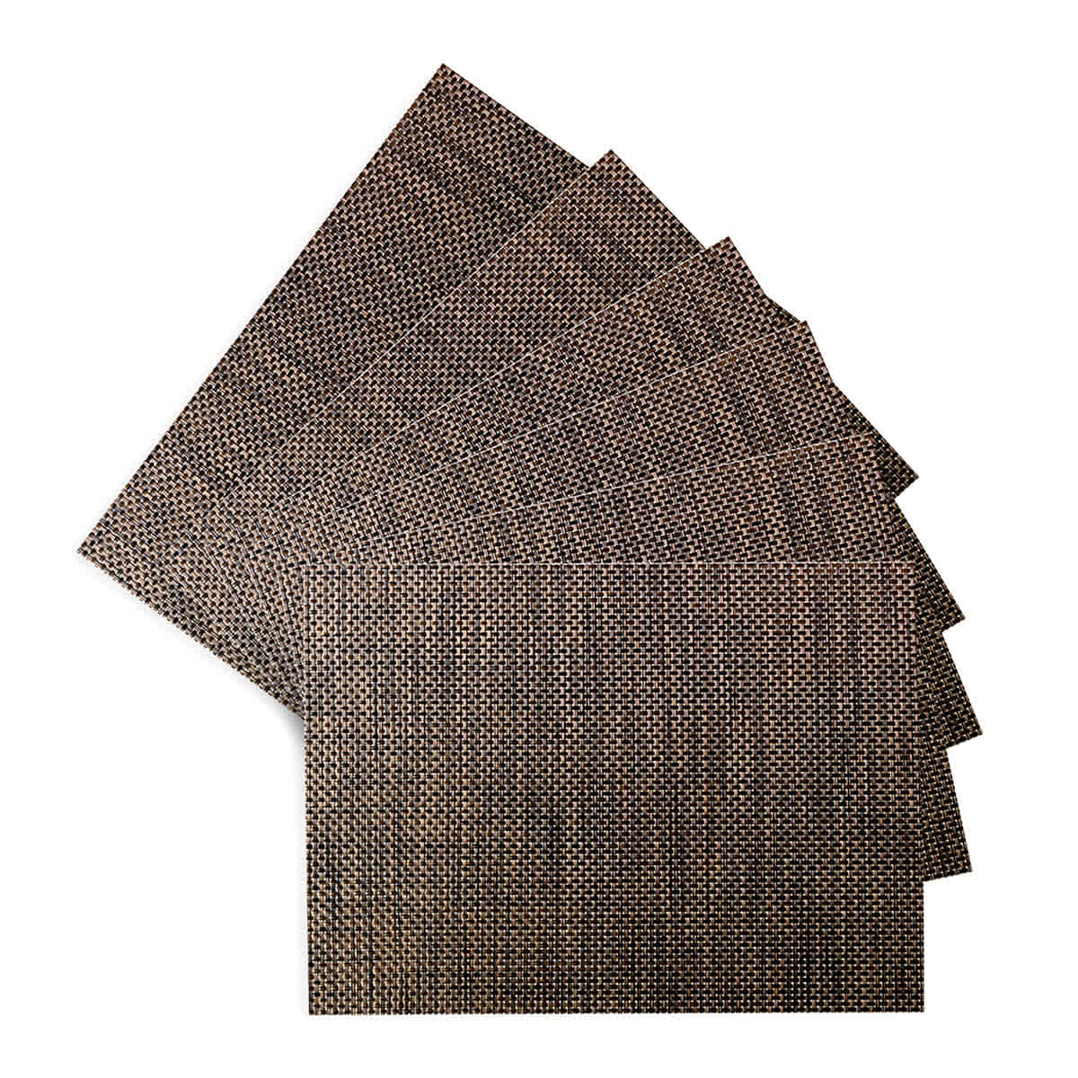 Set of 6 Longport Tobacco Woven Vinyl Placemats, 18x13