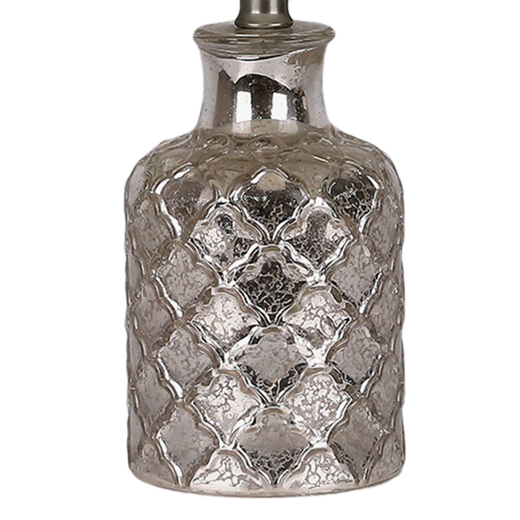 Mercury Glass Quatrefoil Mini Table Lamp with Shade, 13"