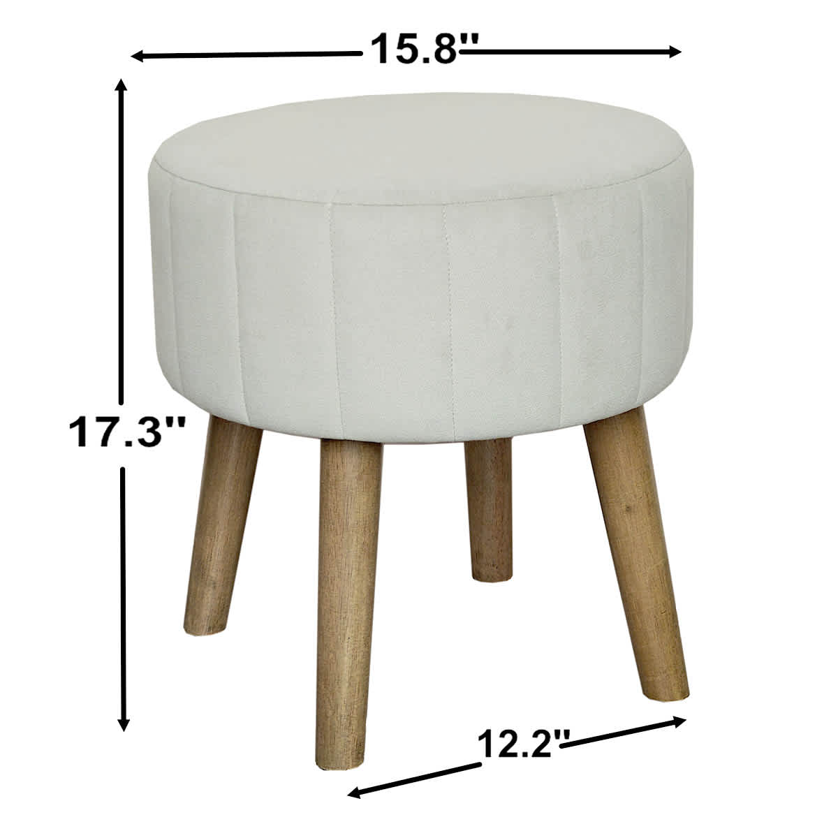 Emmy Stool with Wooden Legs, Mint