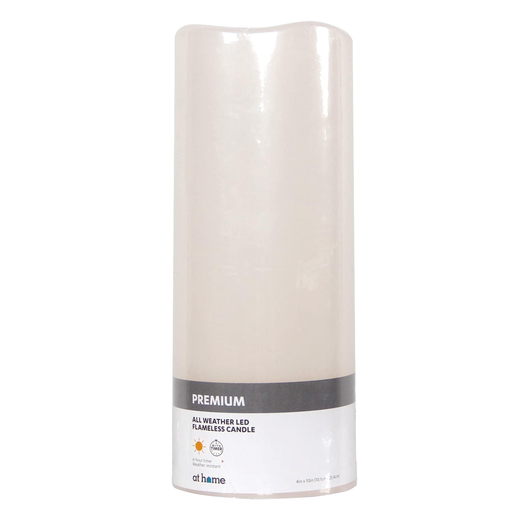 Ivory LED Pillar Candle with 6 Hour Timer, 10"