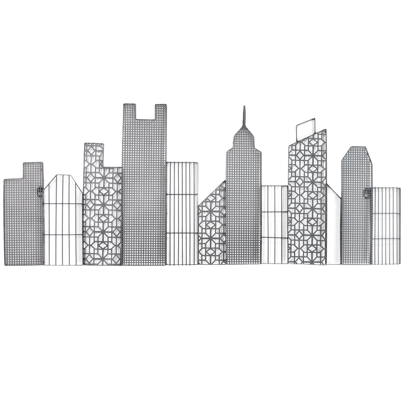 Black Metal Buildings Wall Art, 40x16