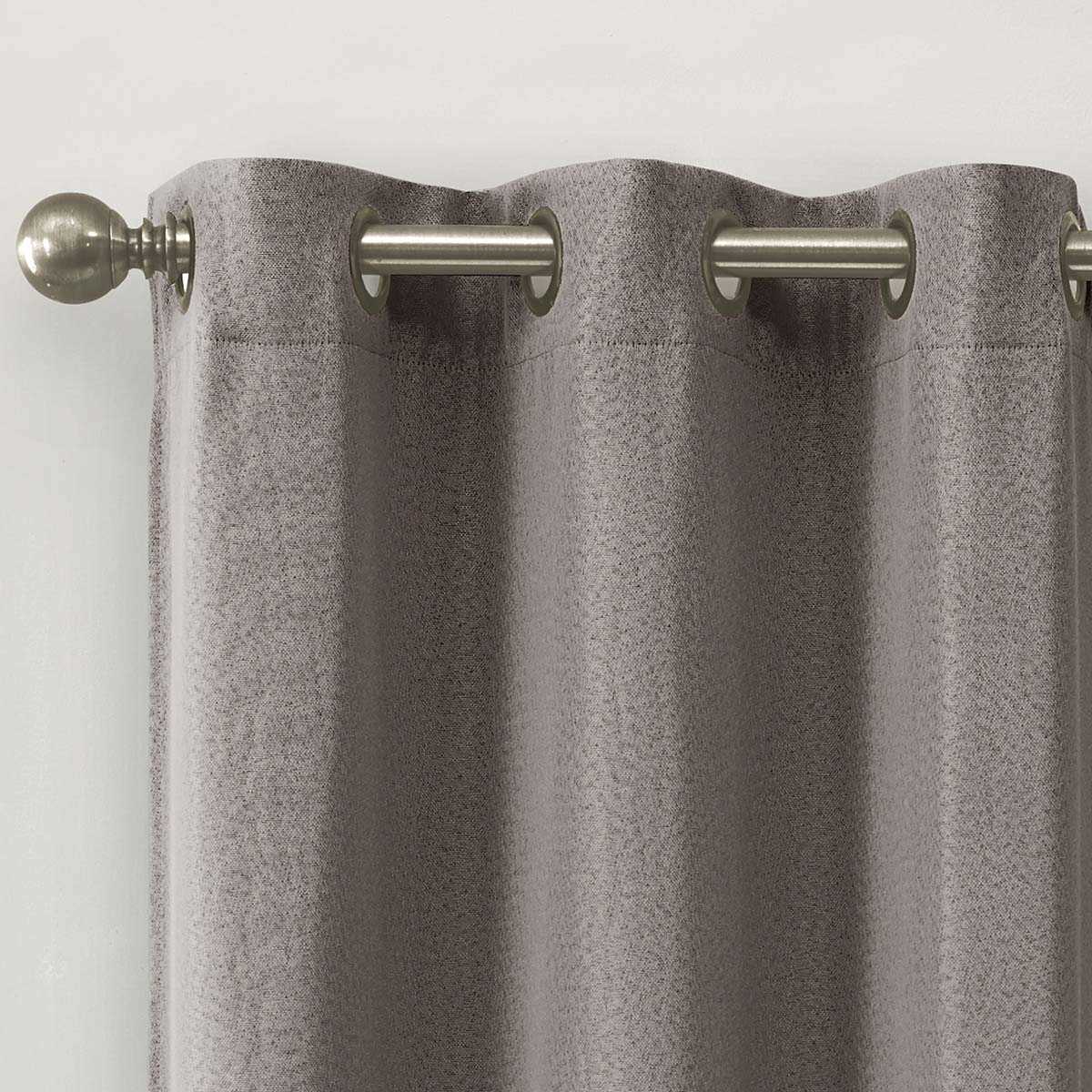 2-Pack Denver Grey Blackout Grommet Curtain Panel, 63"