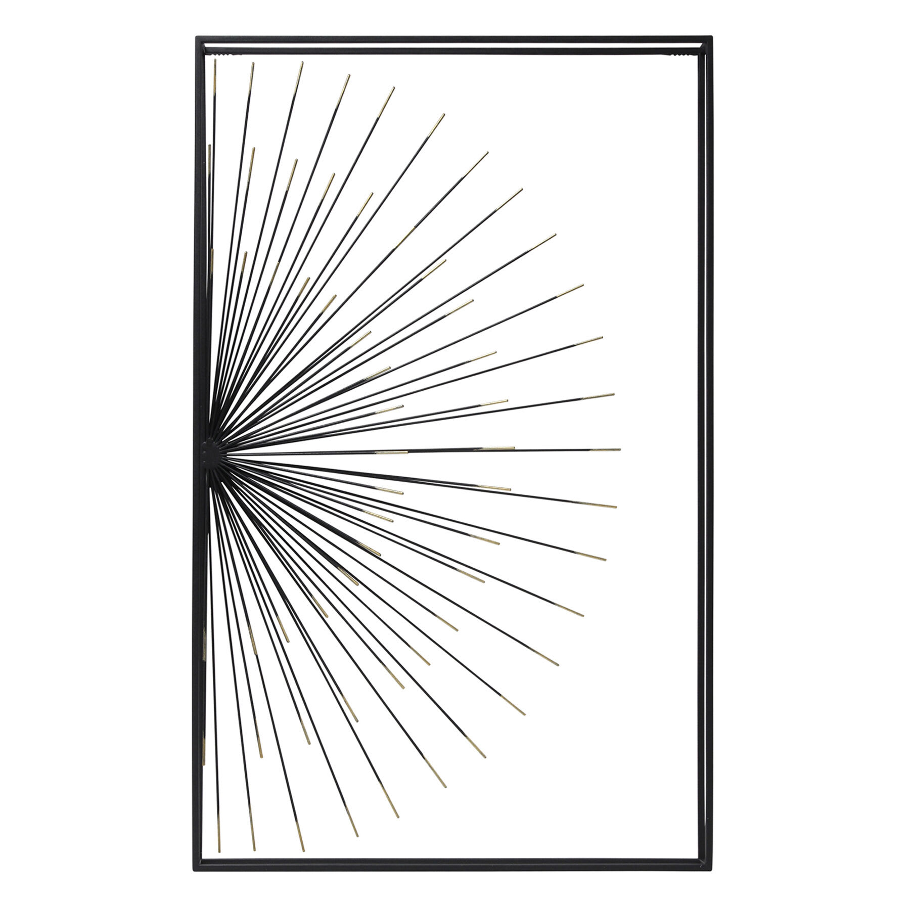 Framed Metal Half Burst Wall Decor, 20x31