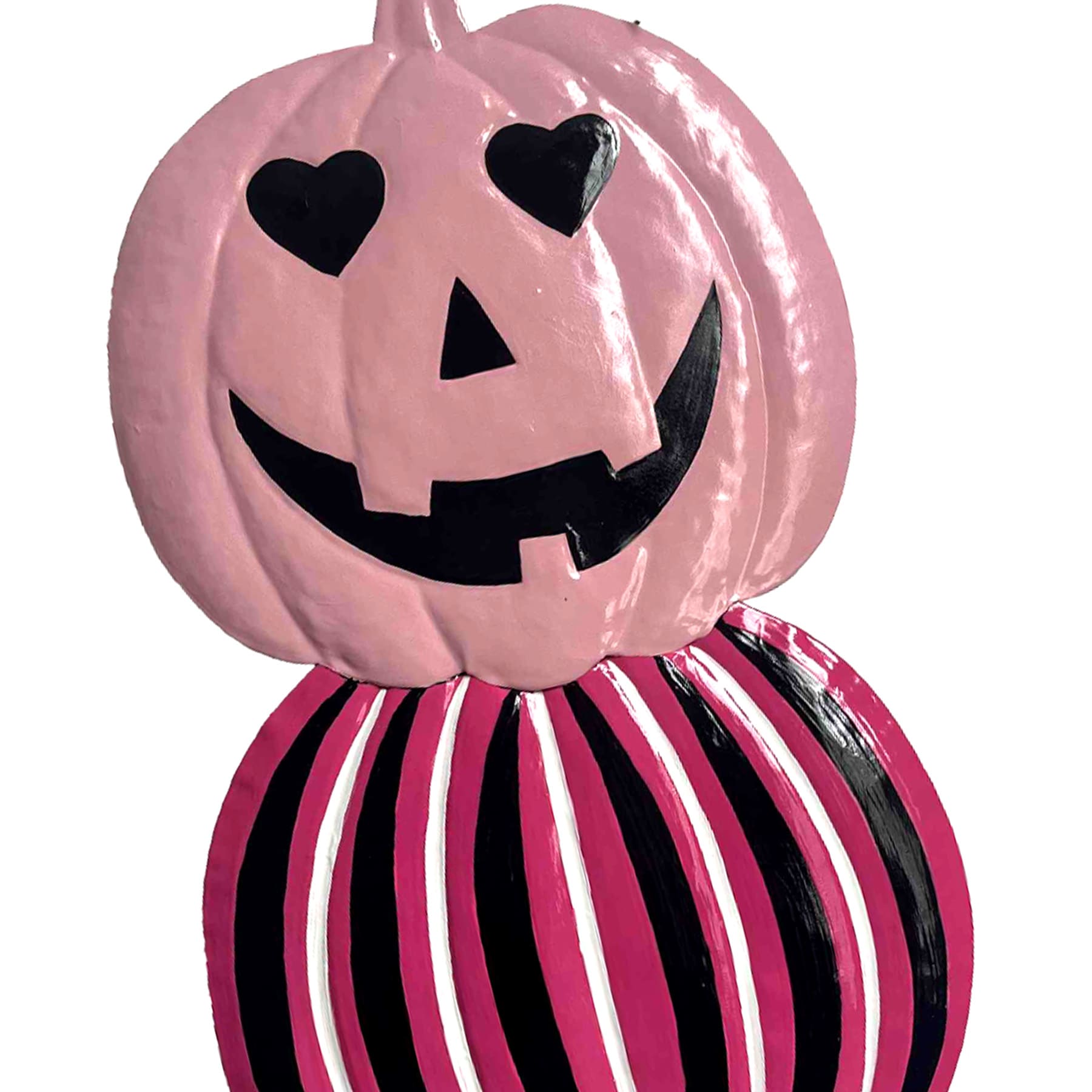Happy Haunting Pink Jack-o'-Lantern Pumpkin Stack Yardstake, 40"