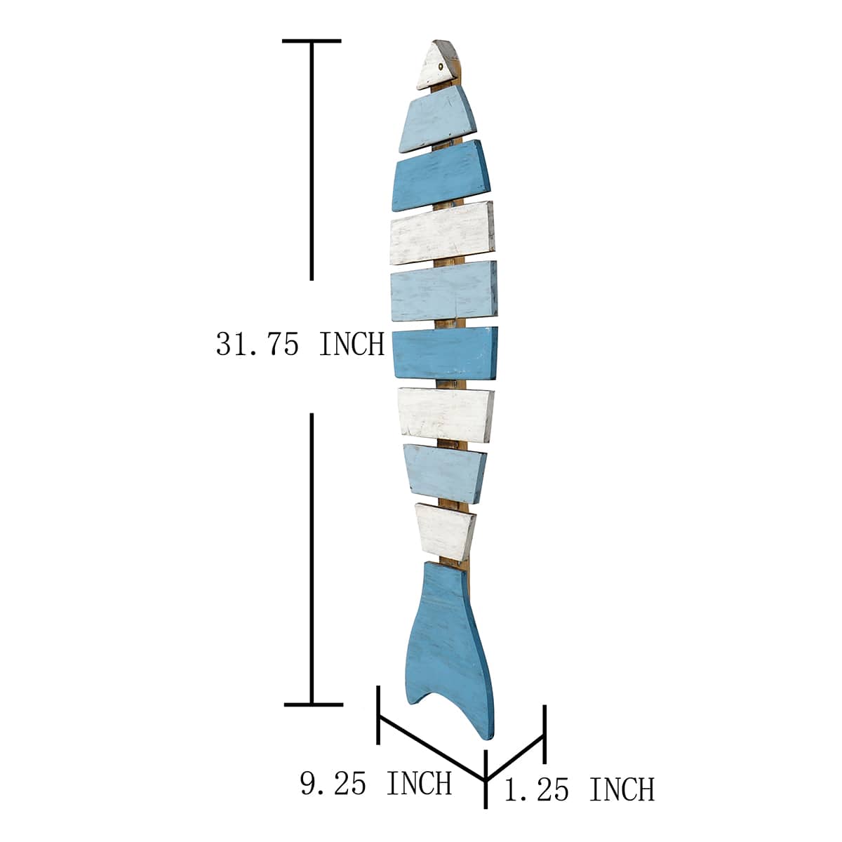 Blue Wooden Fish, 31"