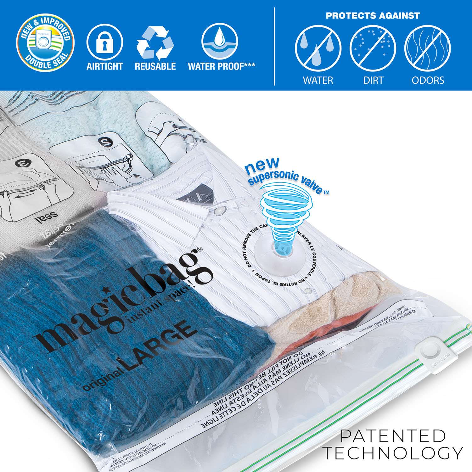 2-Pack Original Flat Magicbag, Large