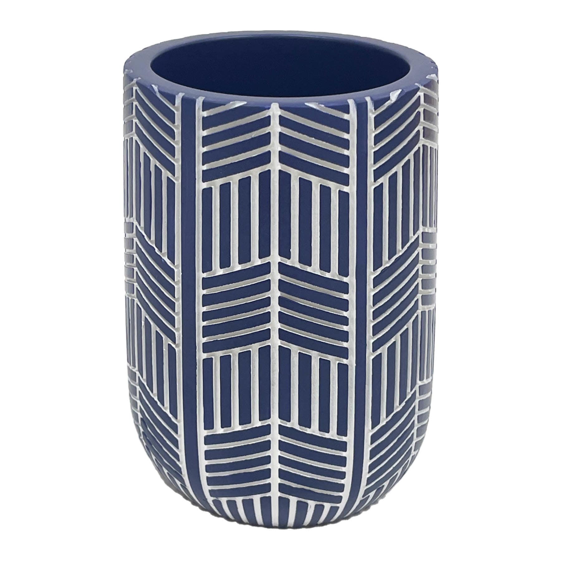 Crosby St. Milo Blue Chevron Tumbler, 4.3"