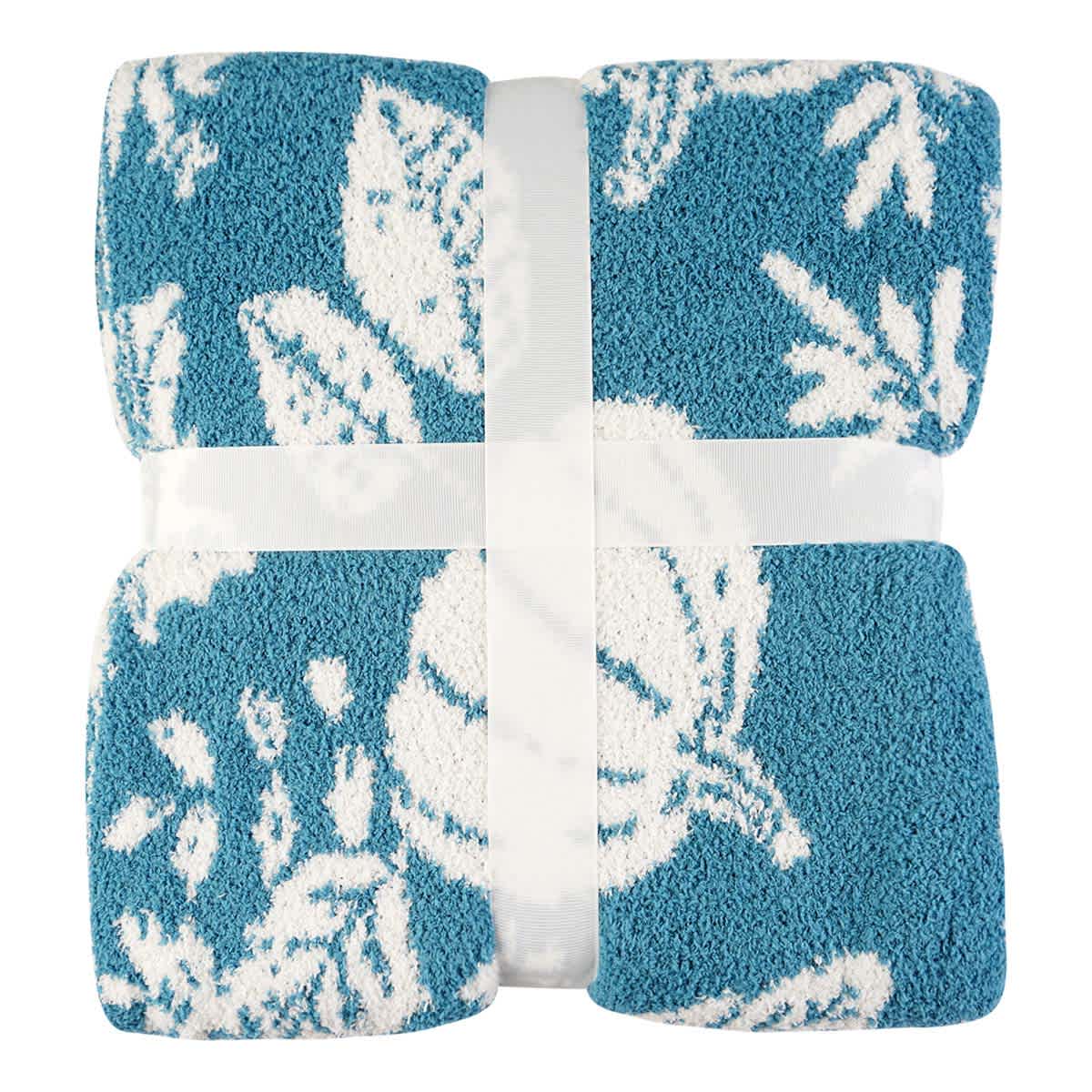 Teal Pumpkins Cozy Knit Throw Blanket, 50x60