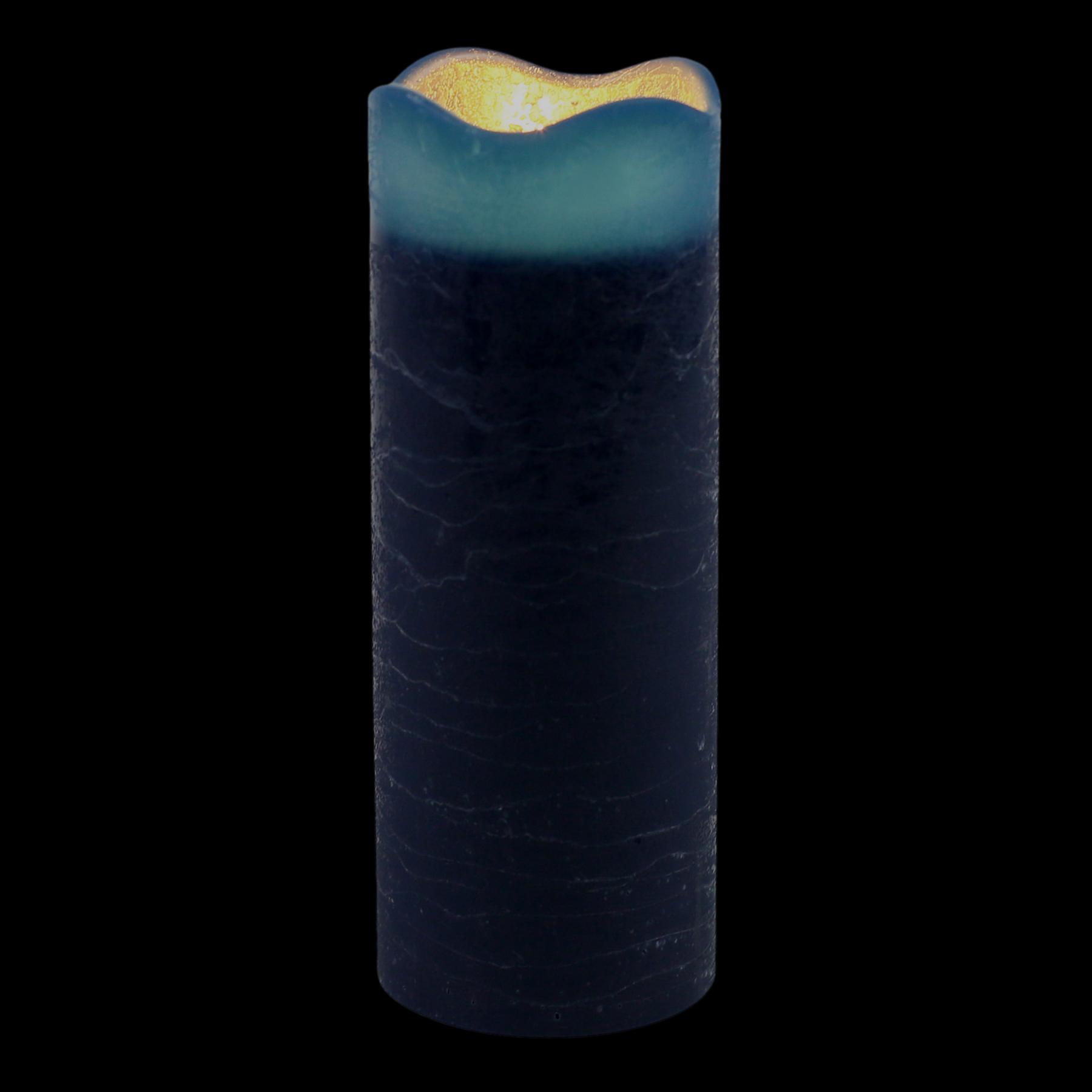Honeybloom Dark Blue Wax LED Pillar Candle with 6 Hour Timer, 3x8