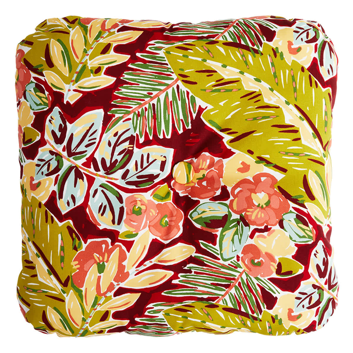 Tropical Cherry Outdoor Tufted Back Cushion